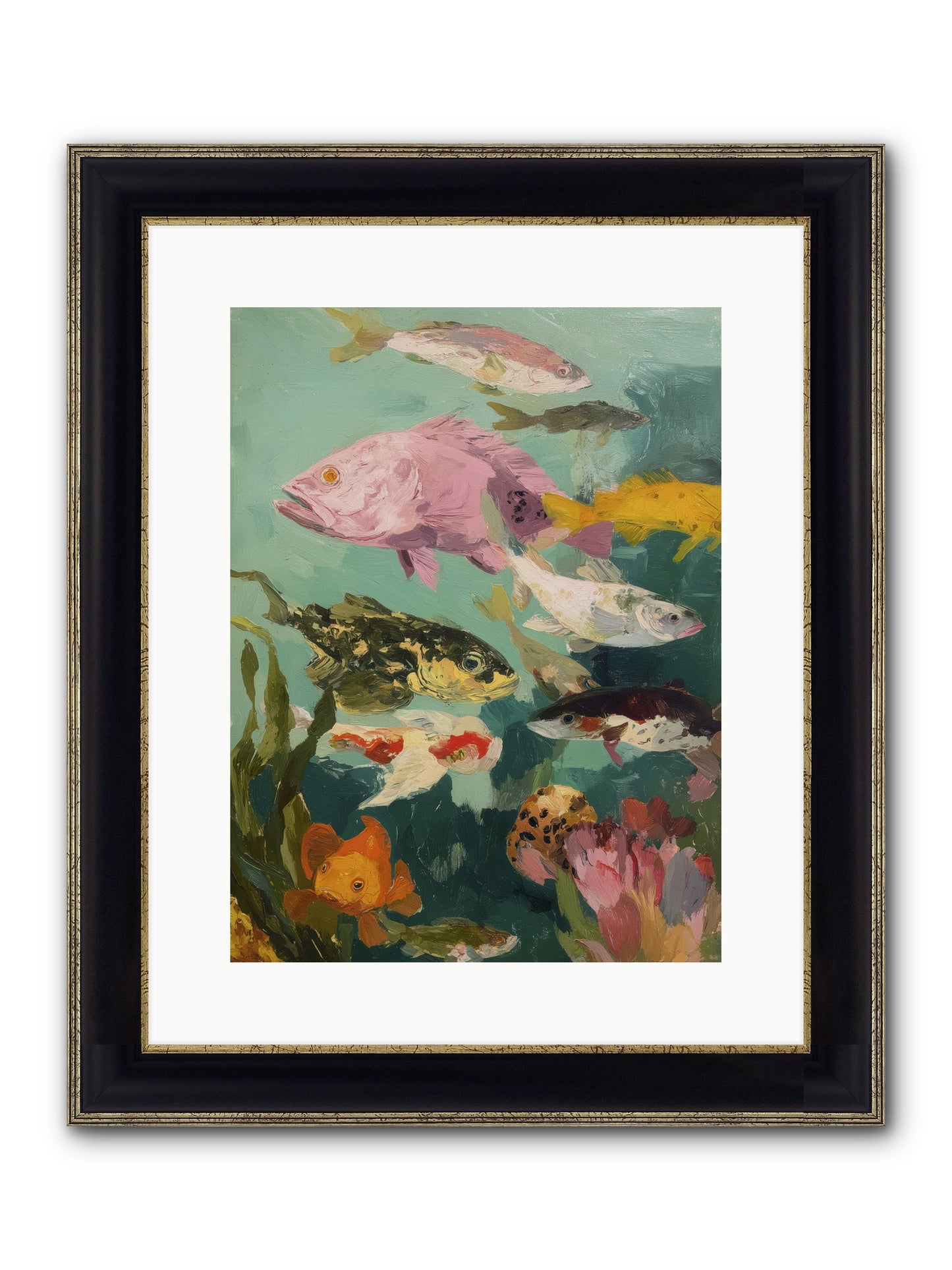 Gemstone Ballet Framed Print - Black & Gold 12x16