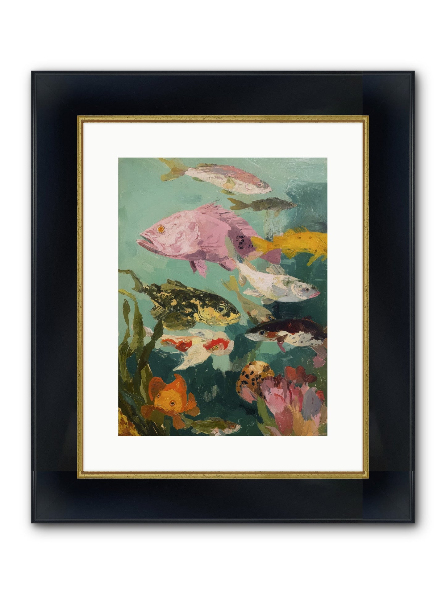 Gemstone Ballet Framed Print - Wide Black w/Gold 12x16