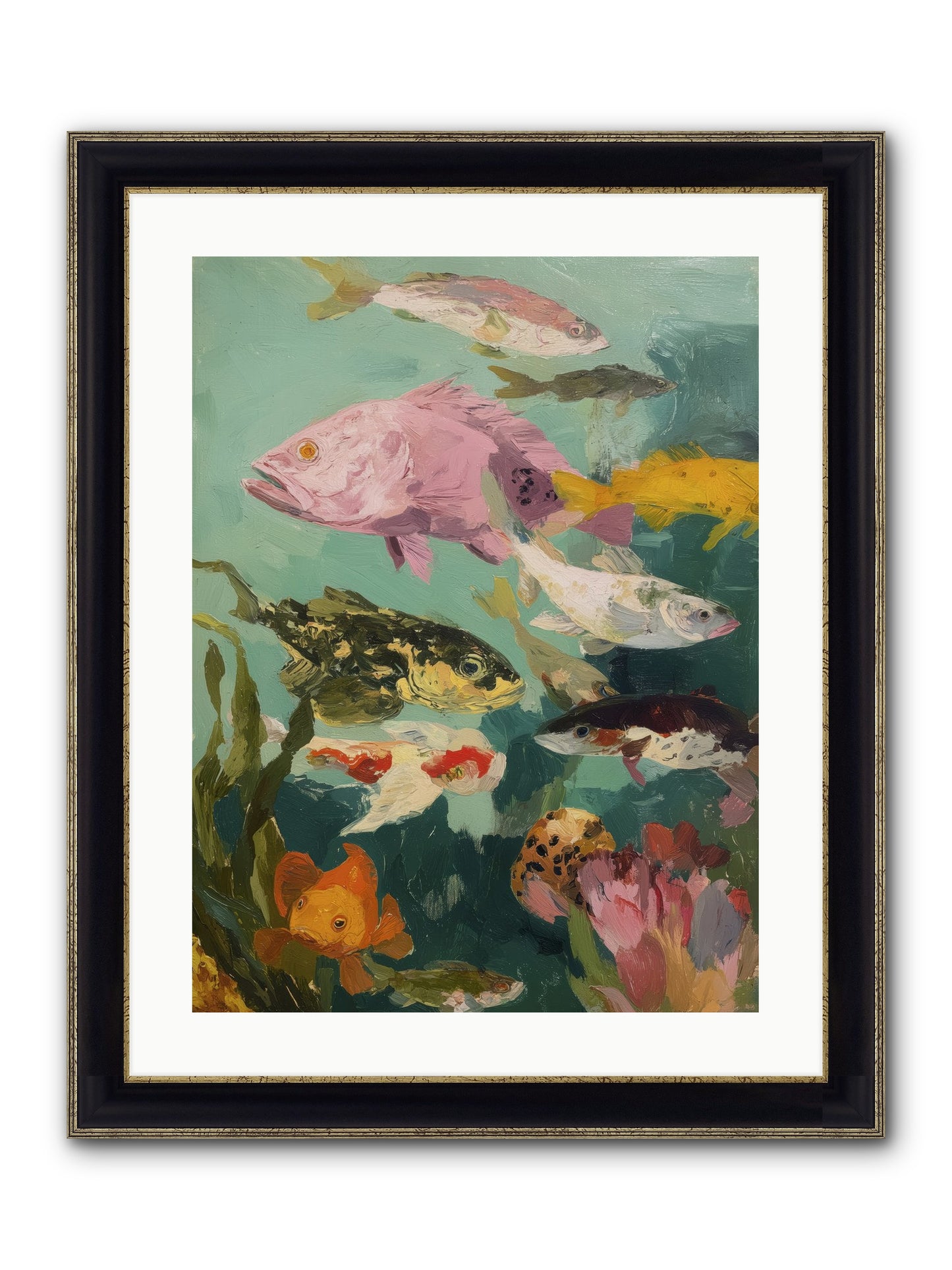 Gemstone Ballet Framed Print - Black & Gold 18x24
