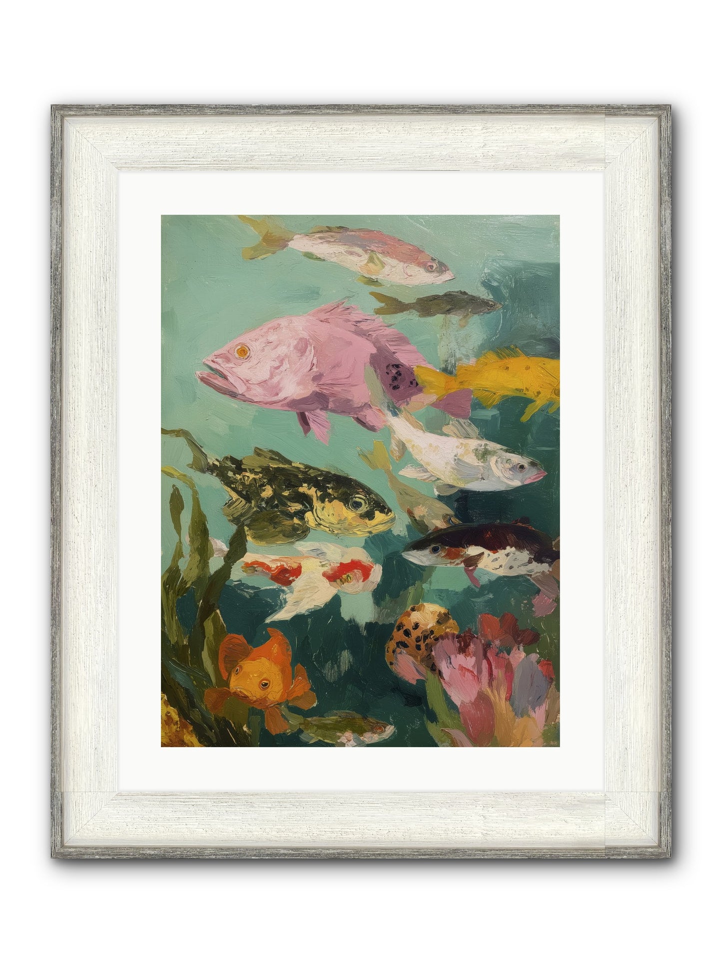 Gemstone Ballet Framed Print - Driftwood White 18x24