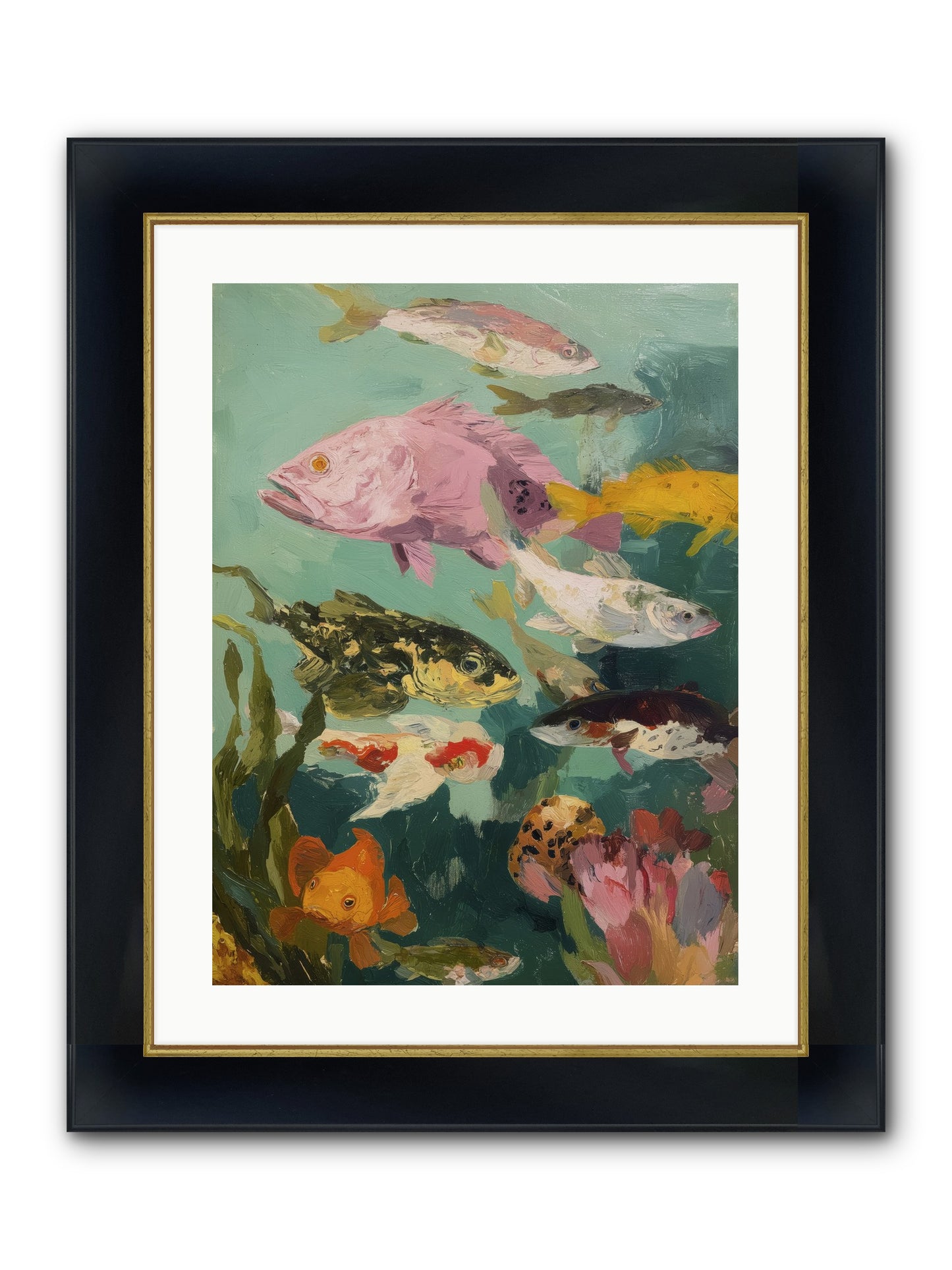 Gemstone Ballet Framed Print - Wide Black w/Gold 18x24