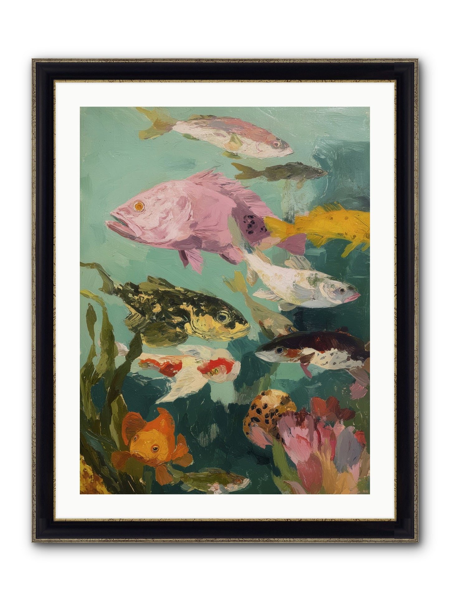 Gemstone Ballet Framed Print - Black & Gold 24x32