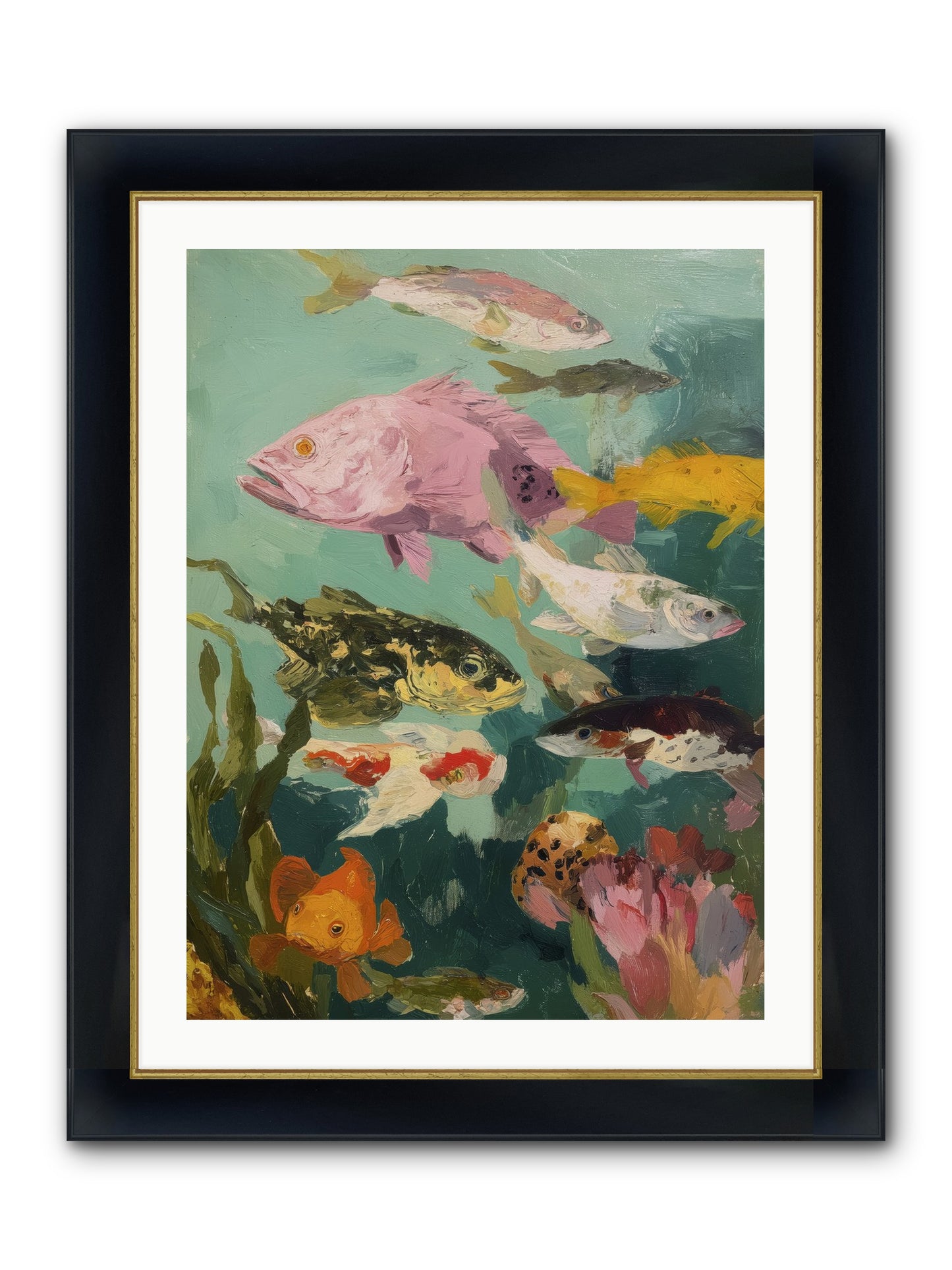 Gemstone Ballet Framed Print - Wide Black w/Gold 24x32