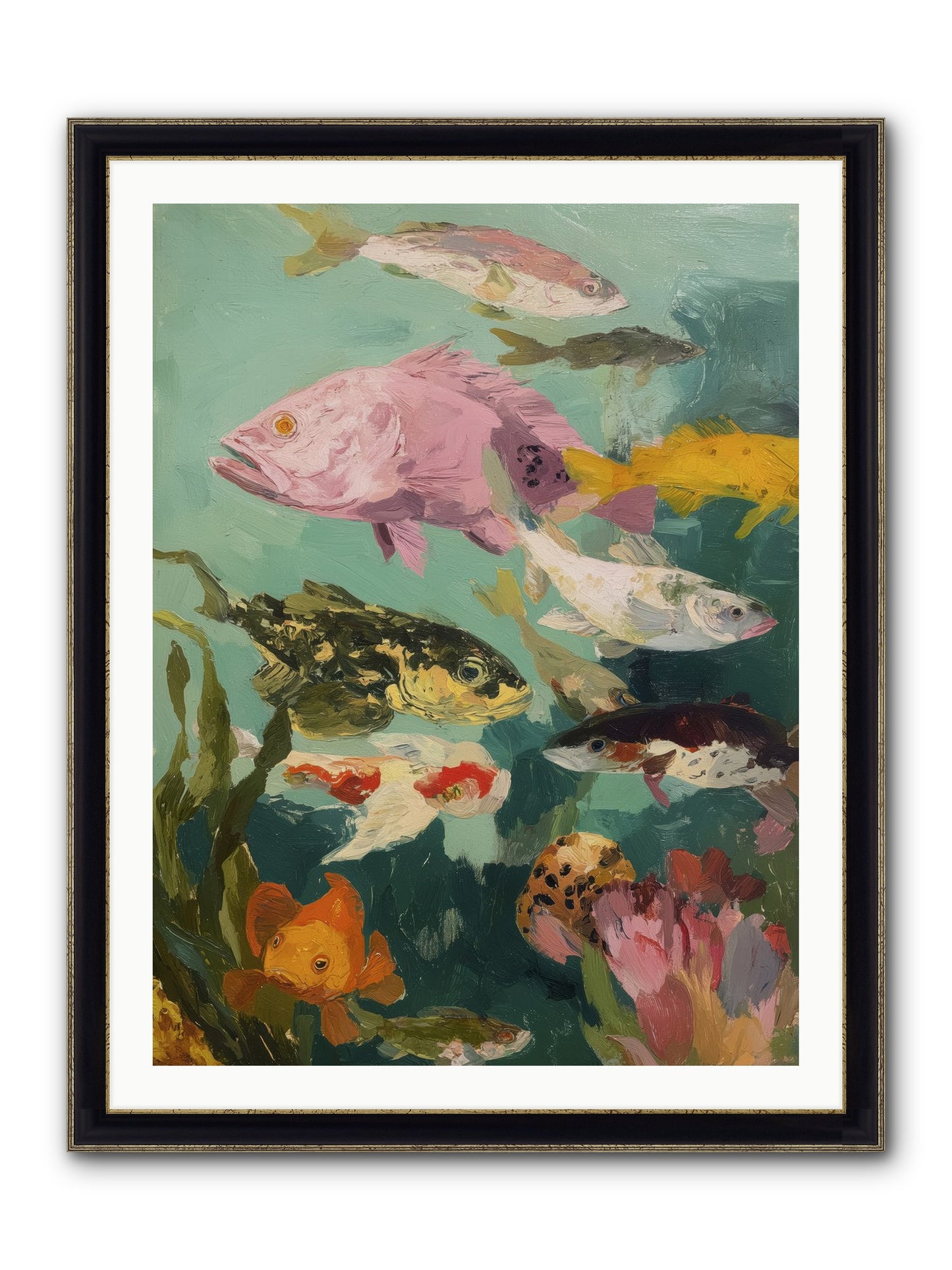 Gemstone Ballet Framed Print - Black & Gold 30x40