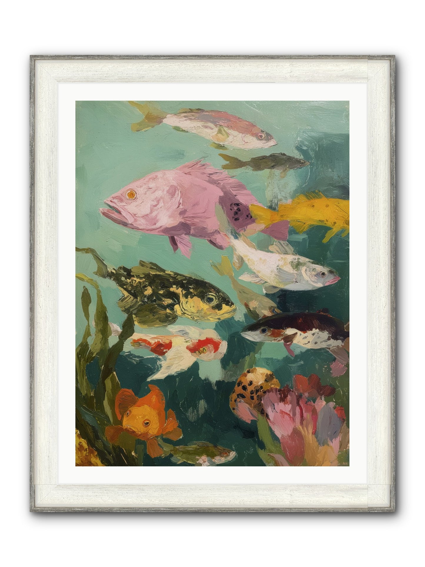 Gemstone Ballet Framed Print - Driftwood White 30x40