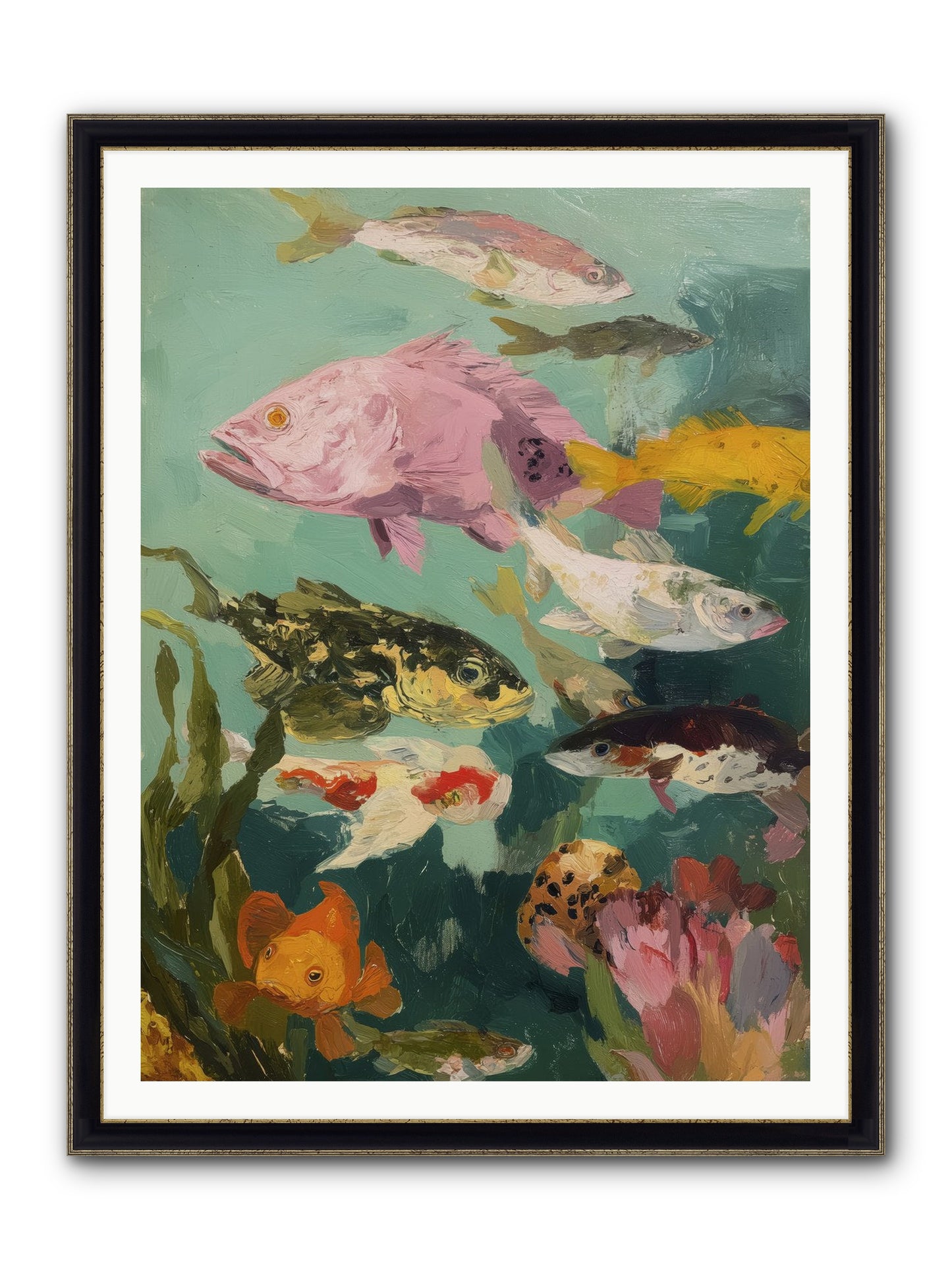 Gemstone Ballet Framed Print - Black & Gold 36x48