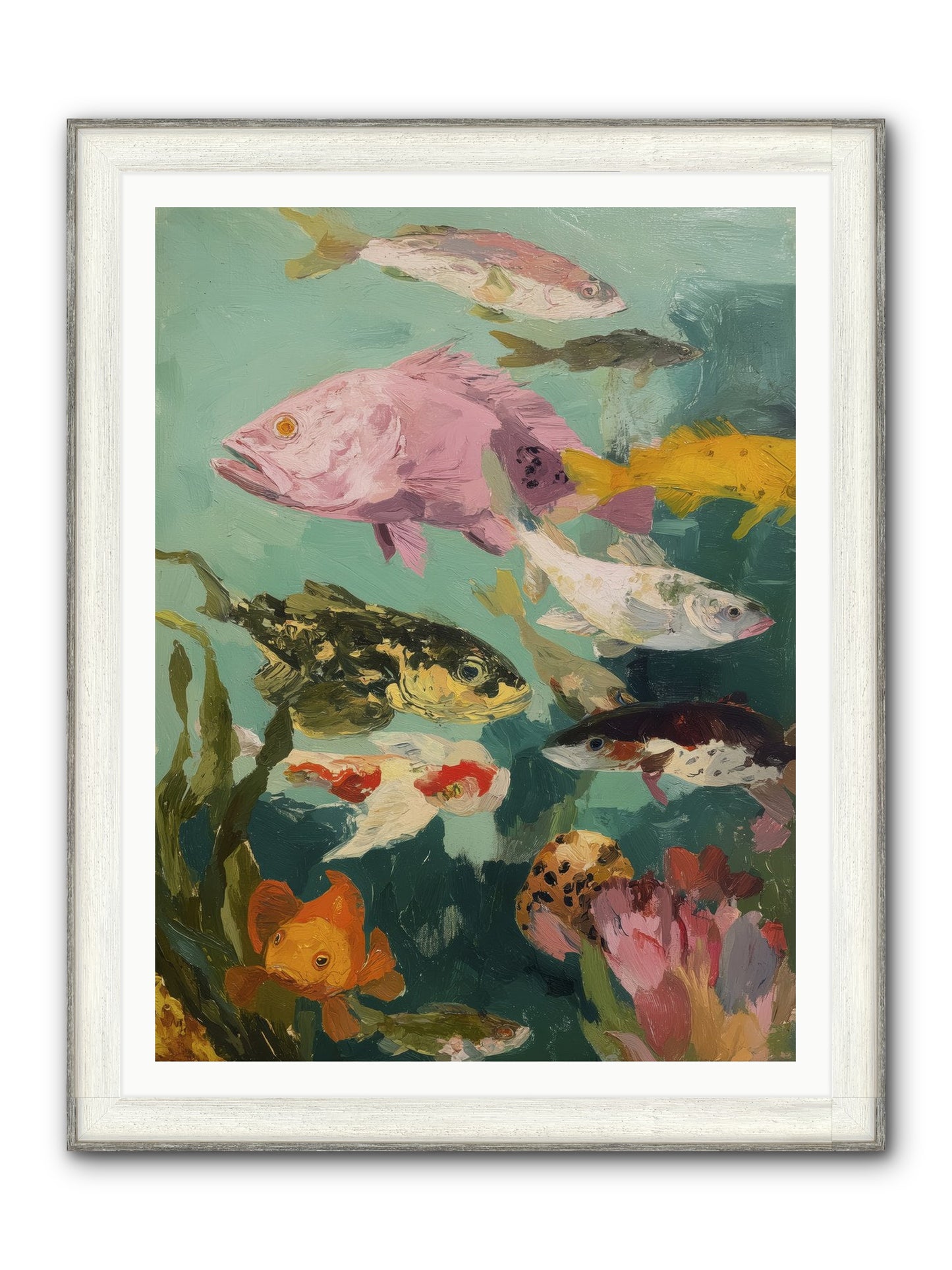 Gemstone Ballet Framed Print - Driftwood White 36x48