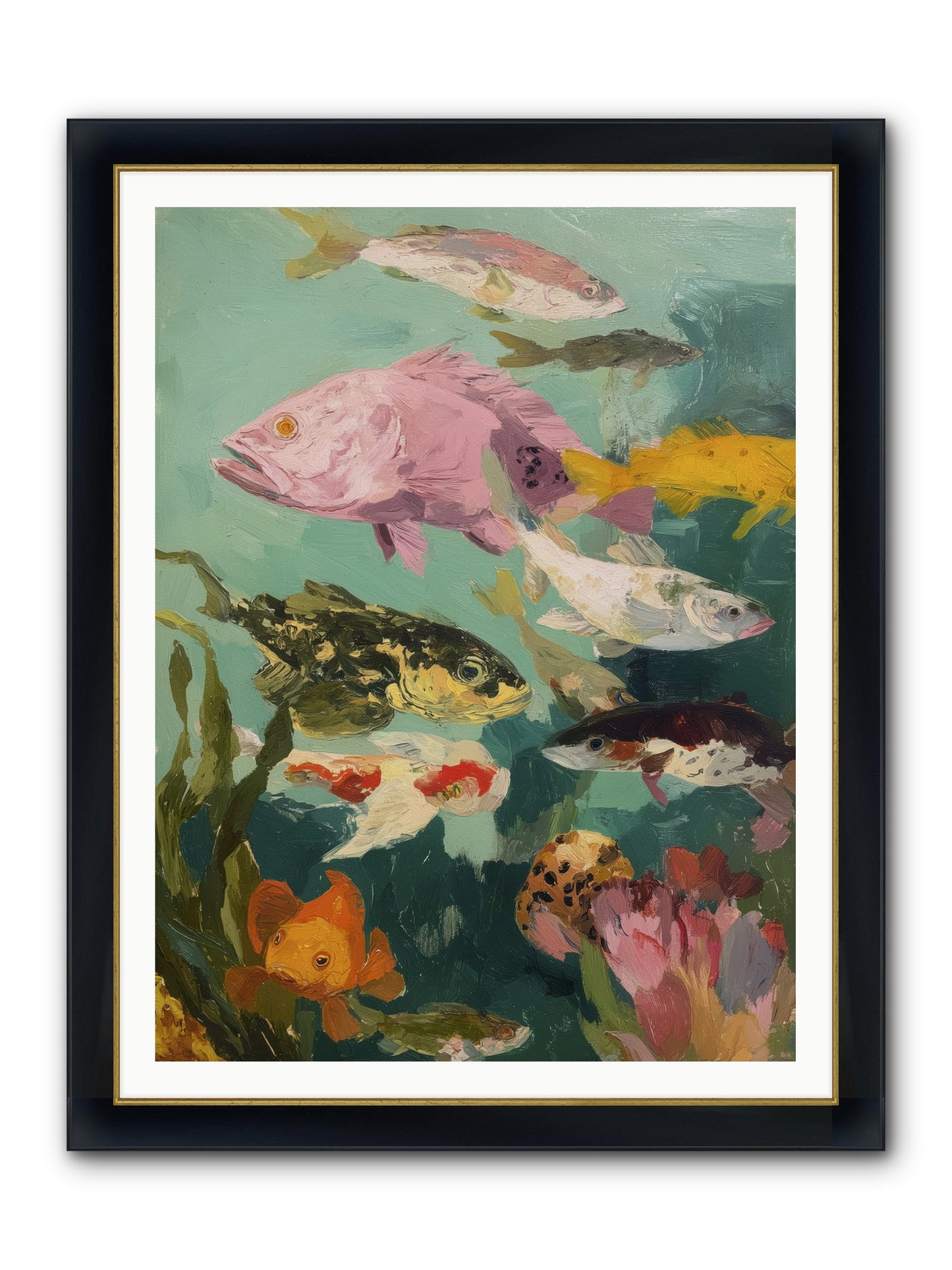 Gemstone Ballet Framed Print - Wide Black w/Gold 36x48
