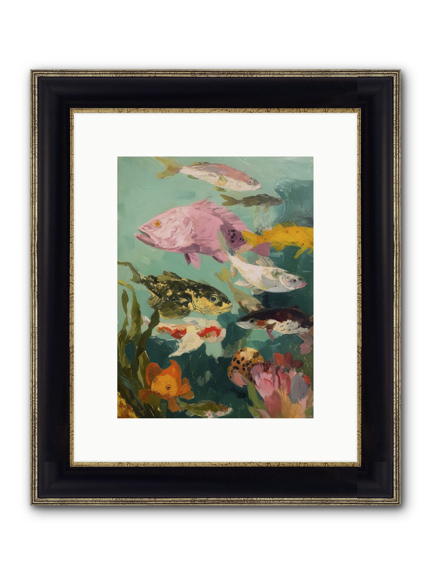 Gemstone Ballet Framed Print - Black & Gold 9x12