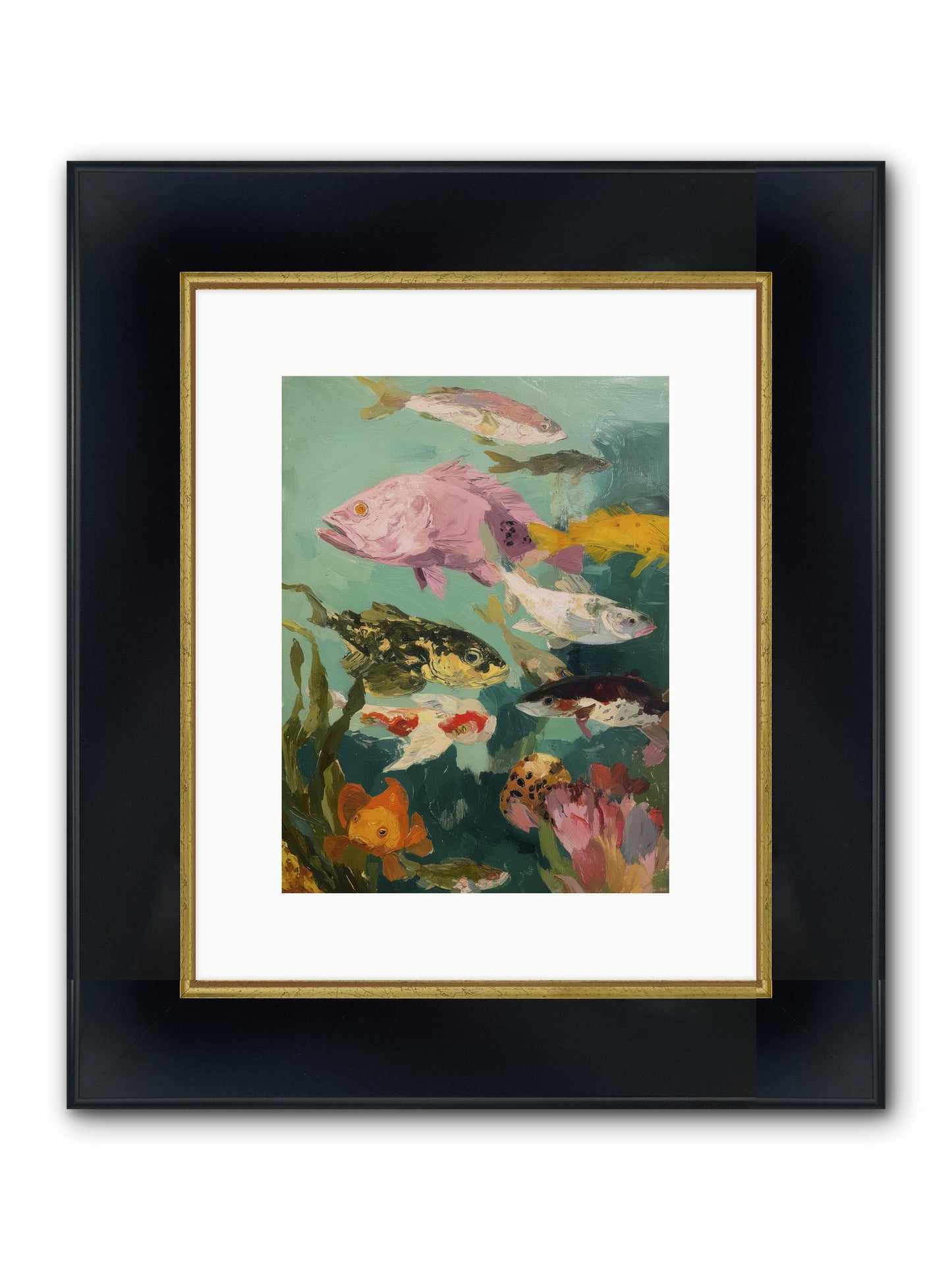 Gemstone Ballet Framed Print - Wide Black w/Gold 9x12