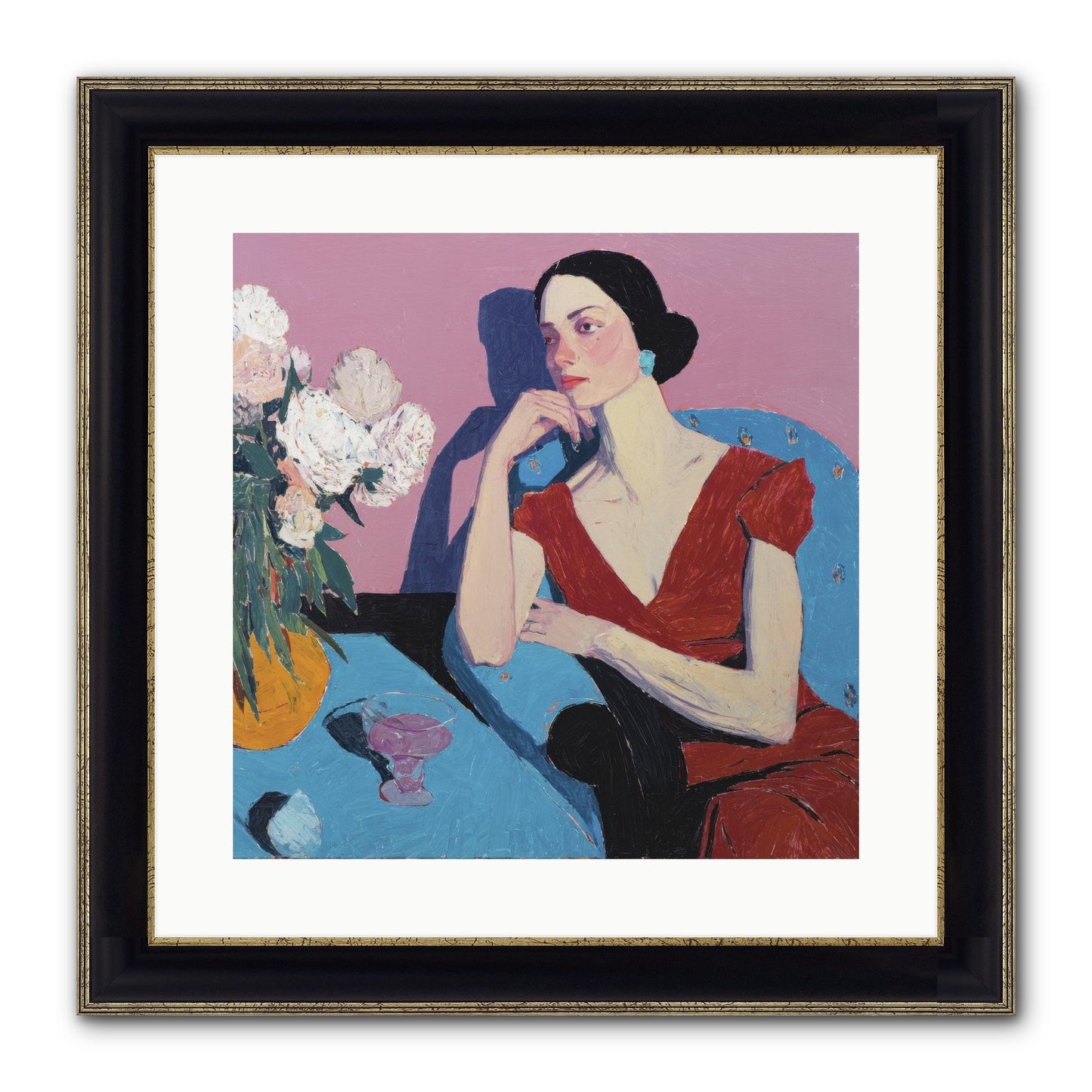 Generous Spirit Framed Print - Black & Gold 16x16