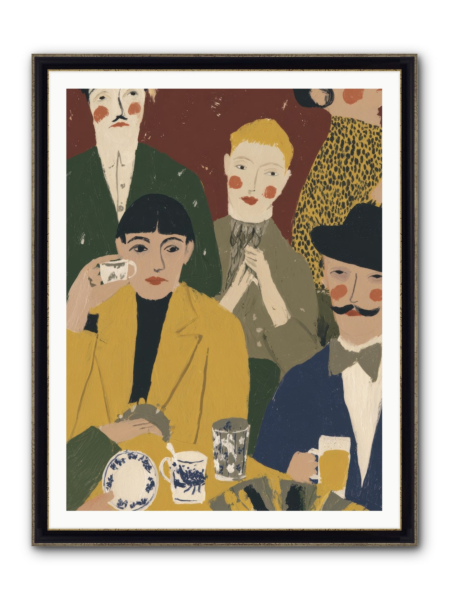 Gentle Chaos Framed Print - Black & Gold 36x48