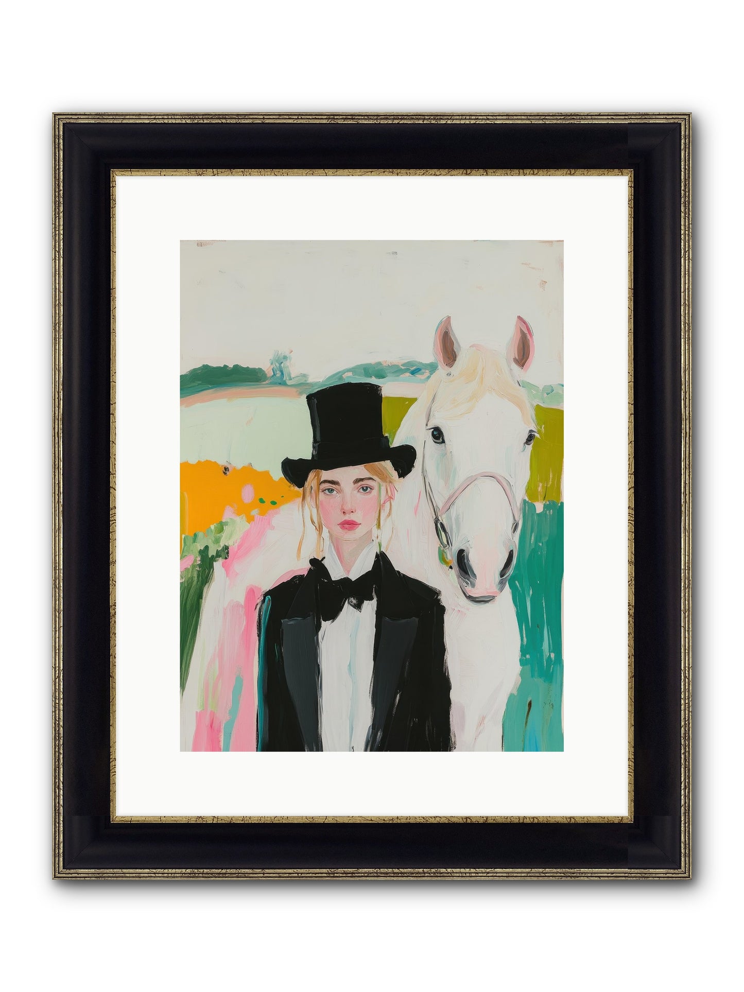 Gentle Mischief Framed Print - Black & Gold 12x16