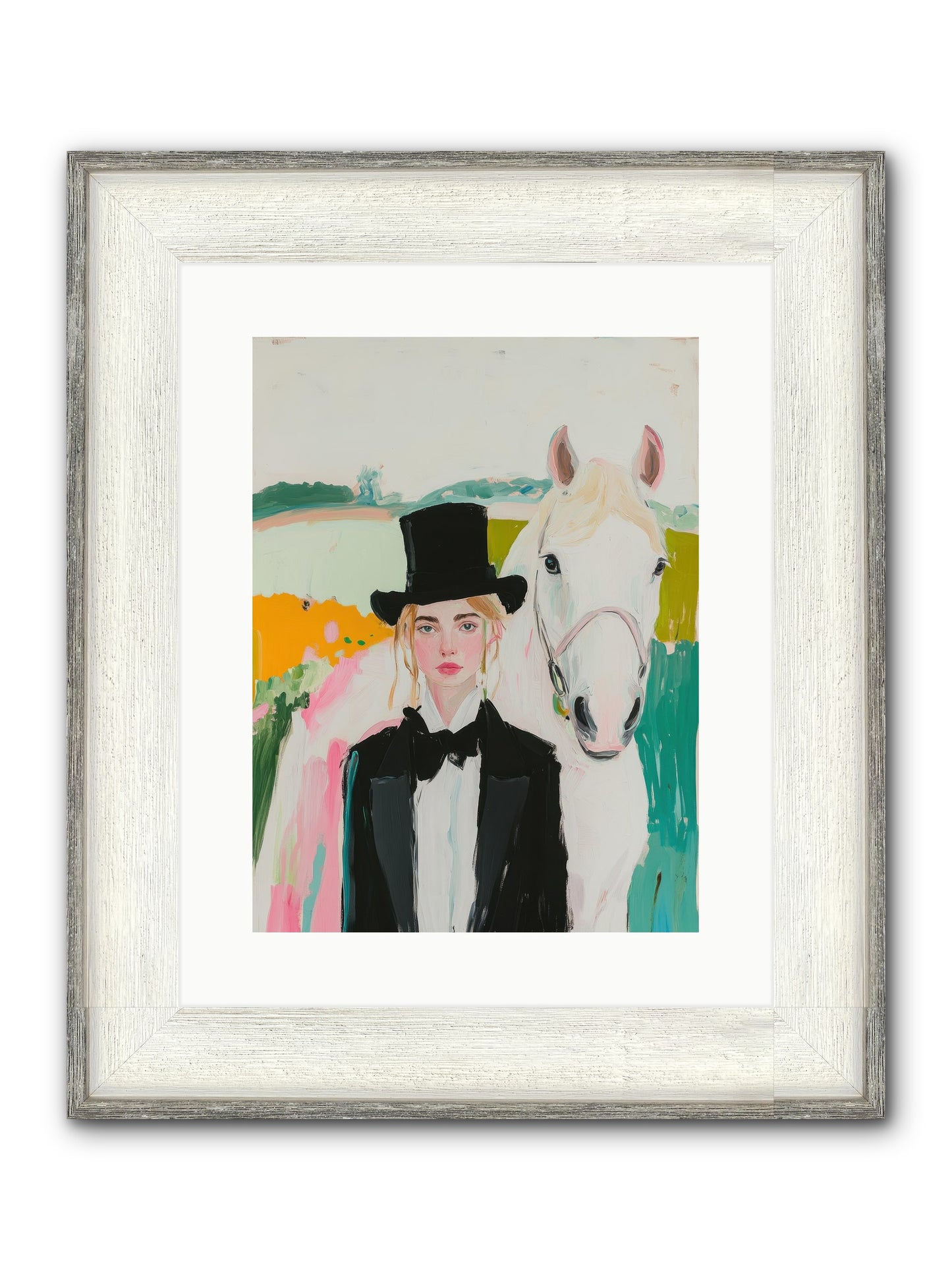Gentle Mischief Framed Print - Driftwood White 12x16