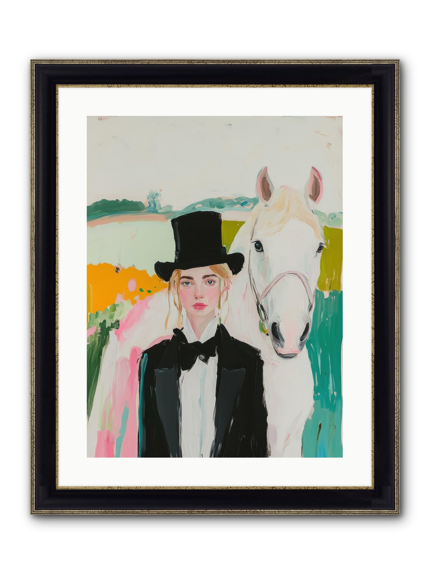 Gentle Mischief Framed Print - Black & Gold 18x24