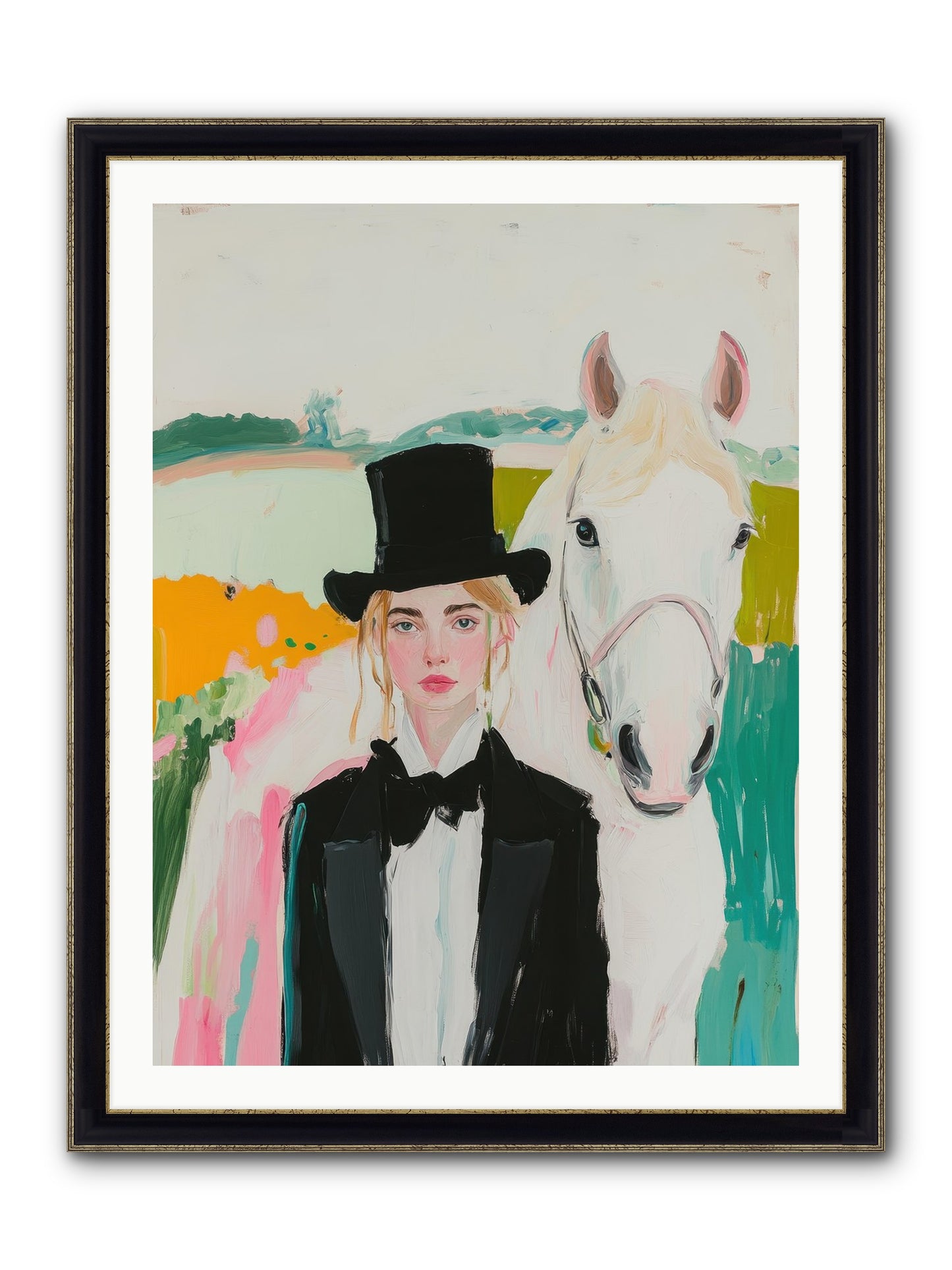 Gentle Mischief Framed Print - Black & Gold 30x40