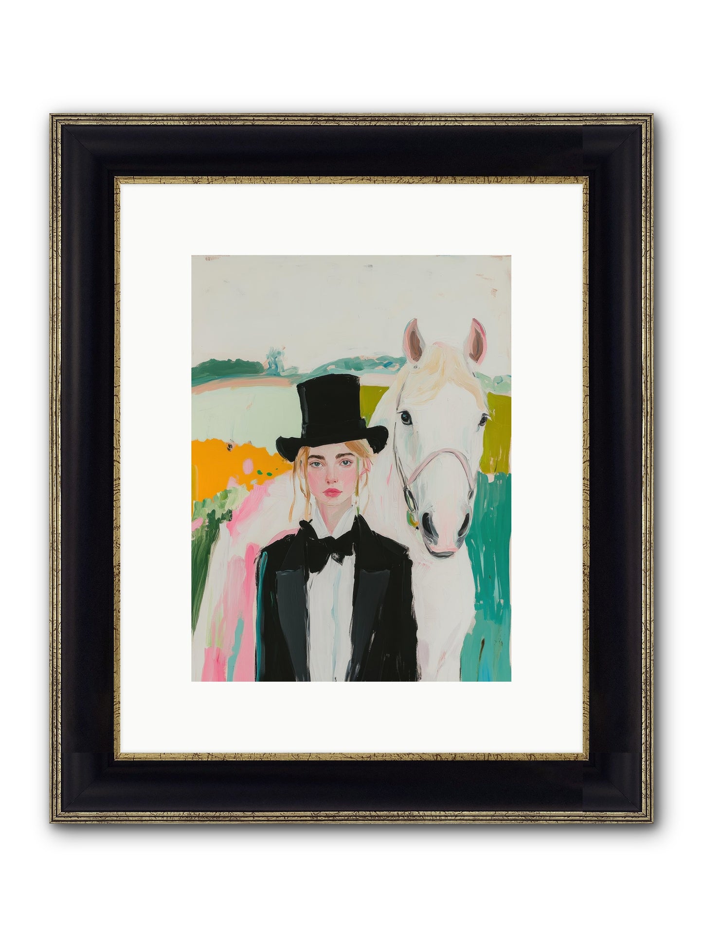 Gentle Mischief Framed Print - Black & Gold 9x12
