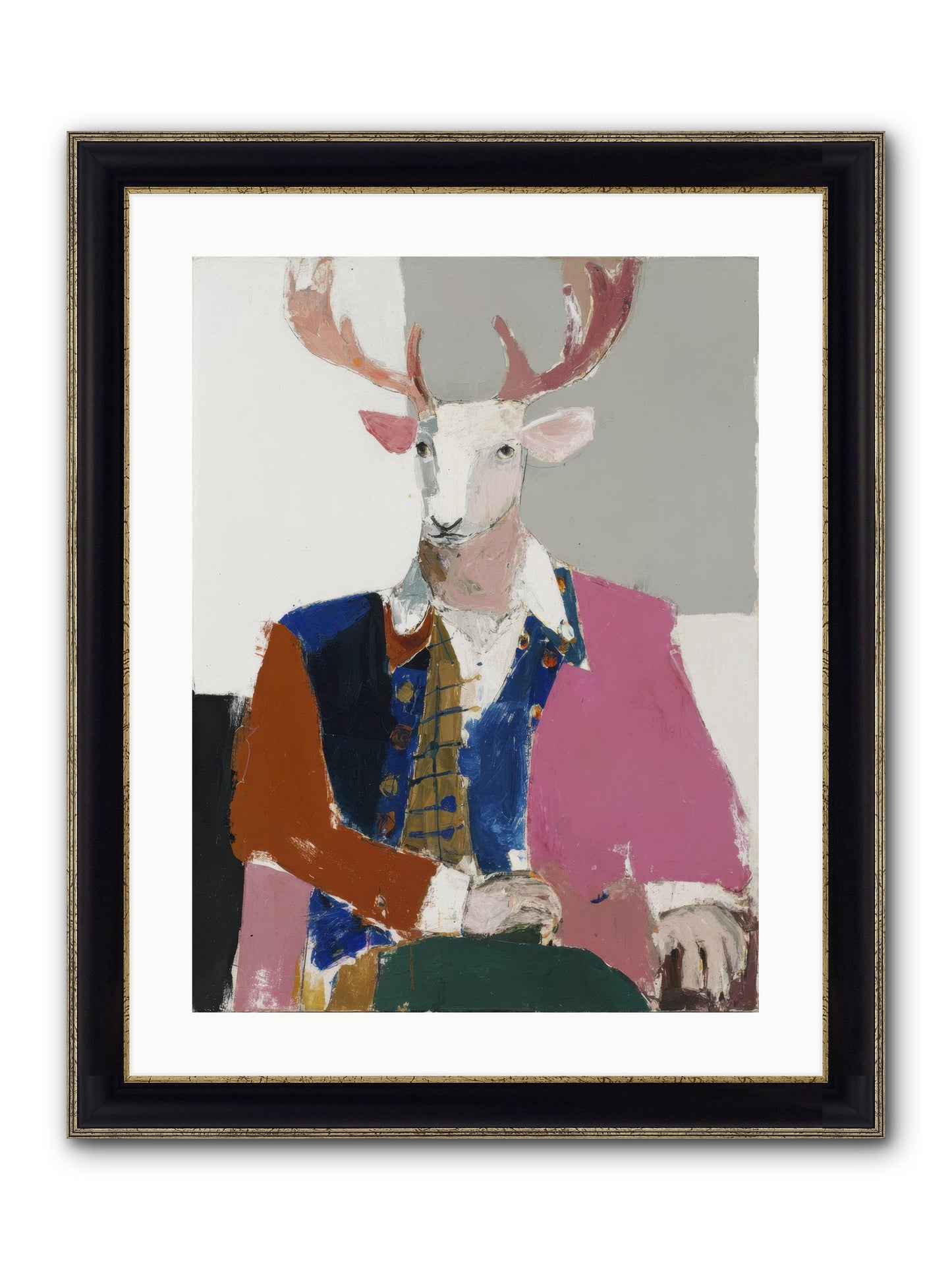 Gentleman Of The Woodland Court Framed Print - Black & Gold 18x24
