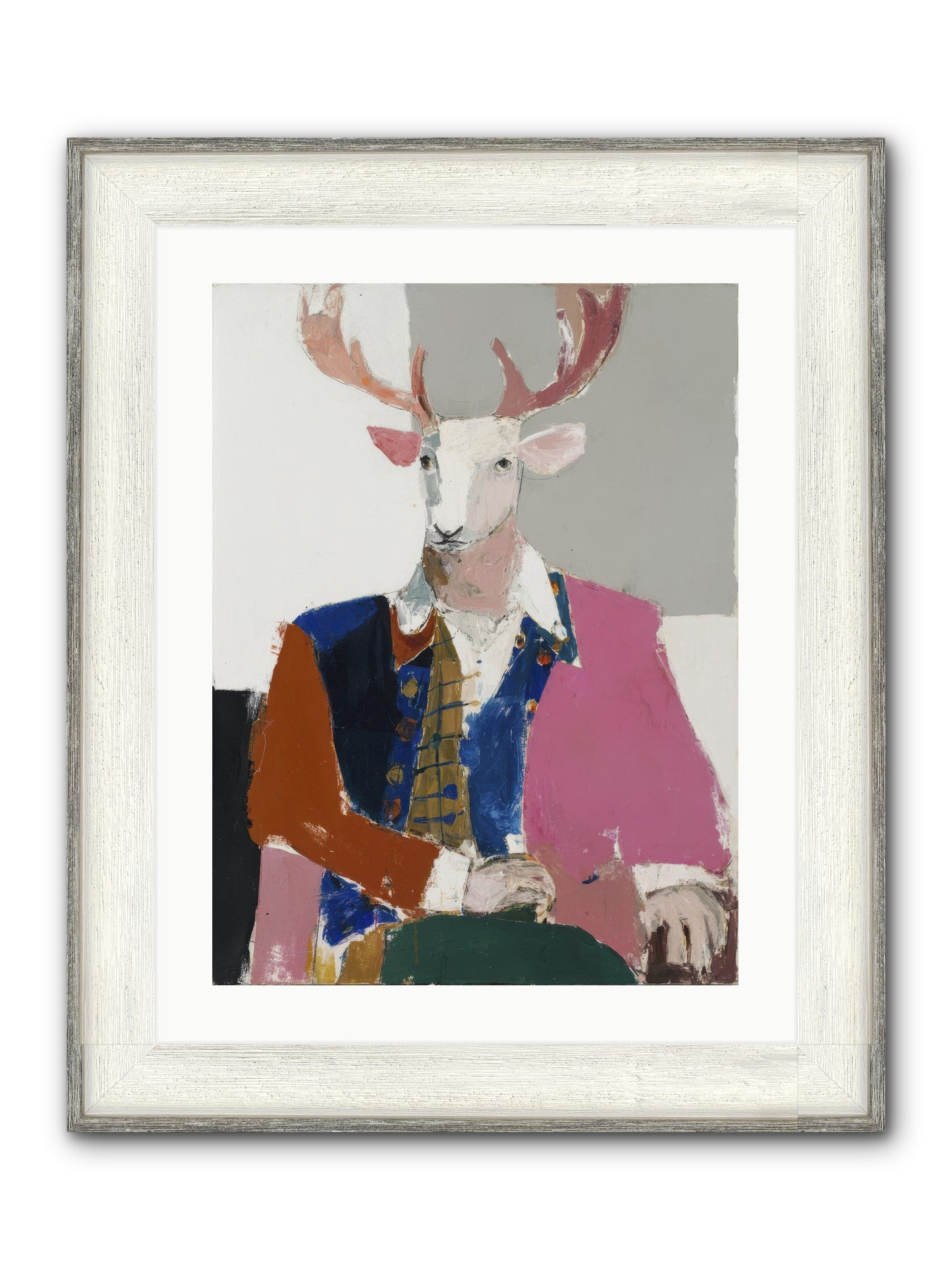 Gentleman Of The Woodland Court Framed Print - Driftwood White 18x24