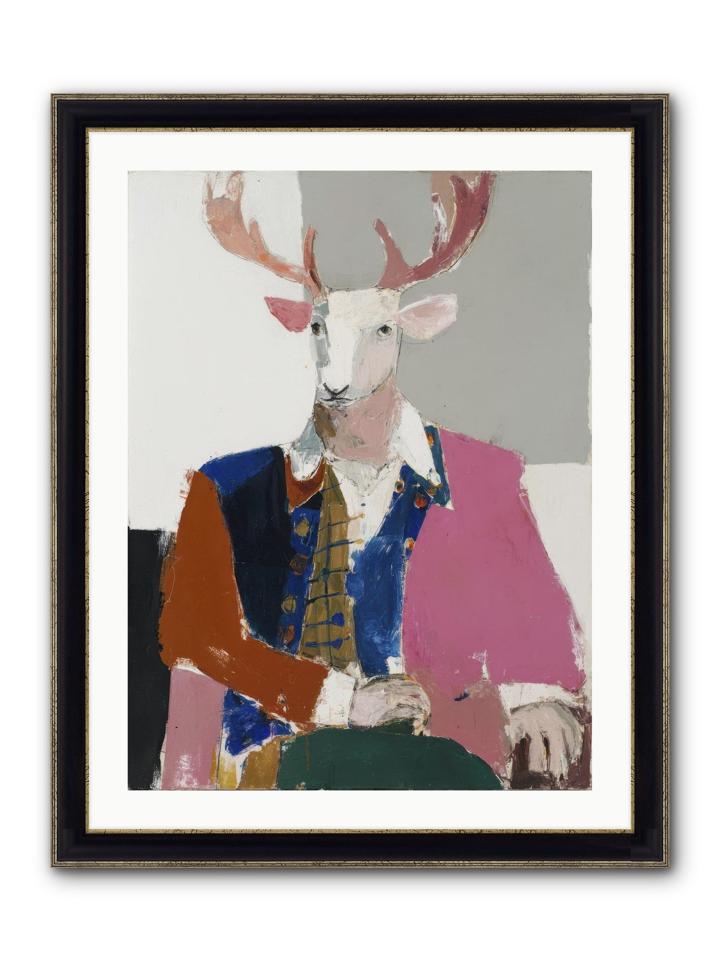 Gentleman Of The Woodland Court Framed Print - Black & Gold 24x32
