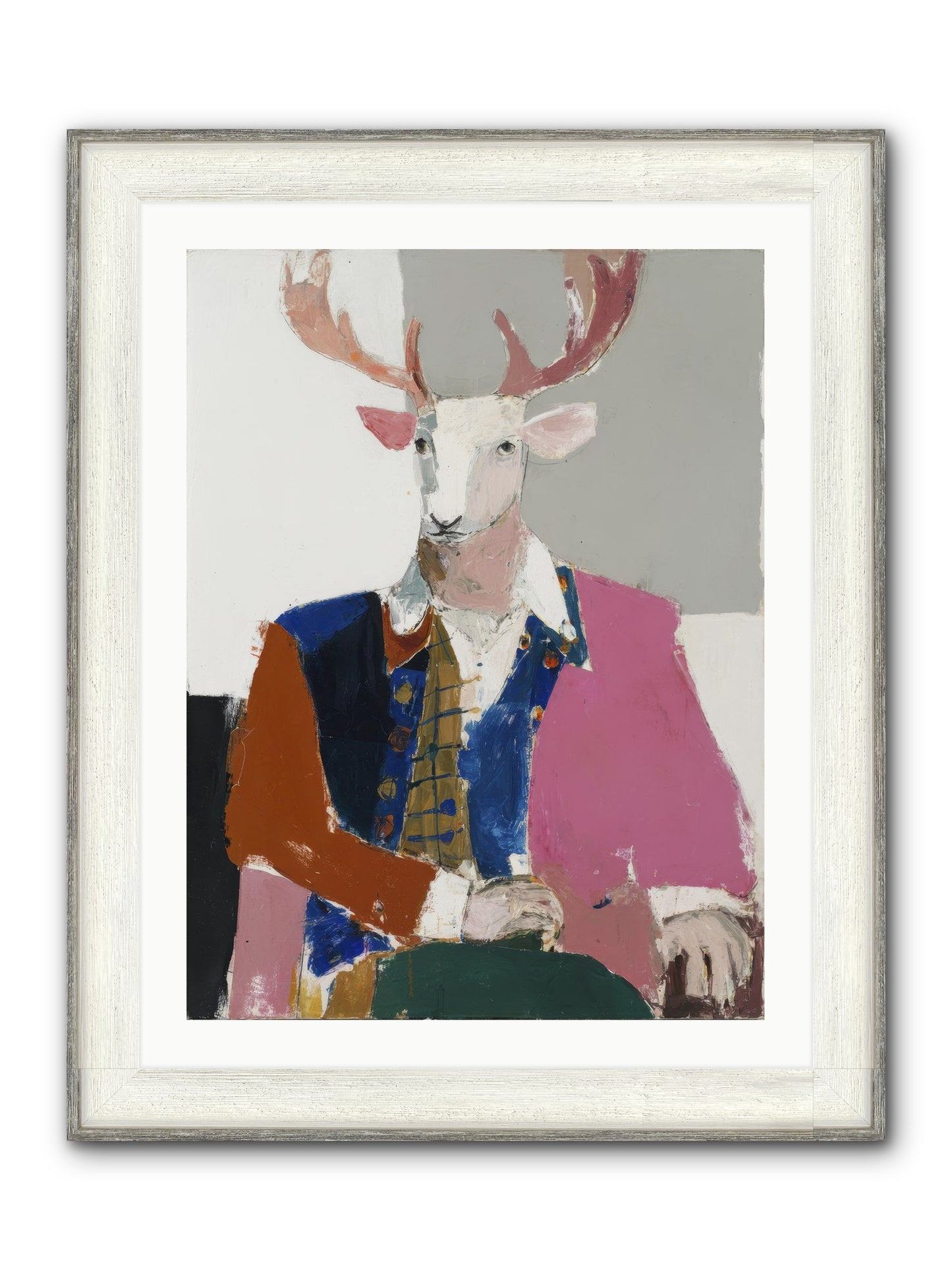 Gentleman Of The Woodland Court Framed Print - Driftwood White 24x32