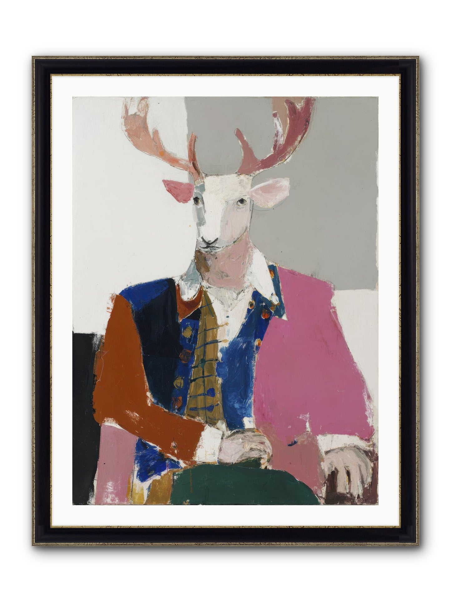 Gentleman Of The Woodland Court Framed Print - Black & Gold 30x40