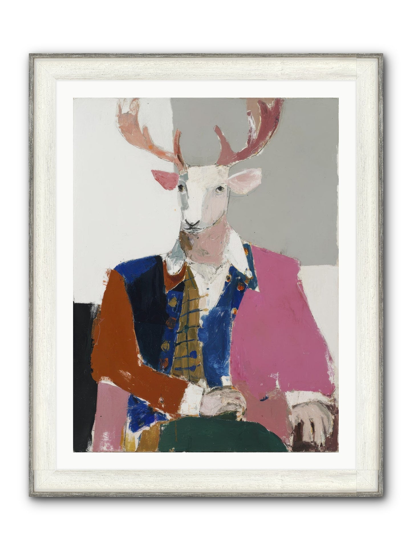 Gentleman Of The Woodland Court Framed Print - Driftwood White 30x40