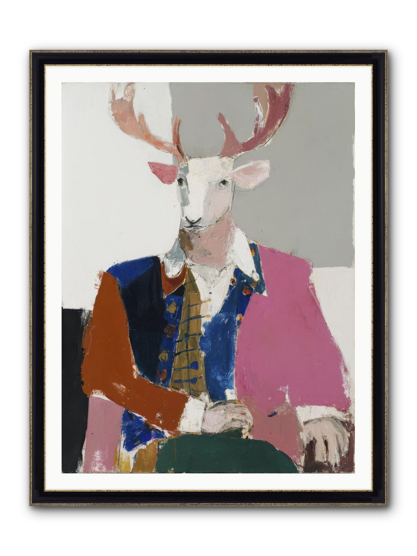 Gentleman Of The Woodland Court Framed Print - Black & Gold 36x48