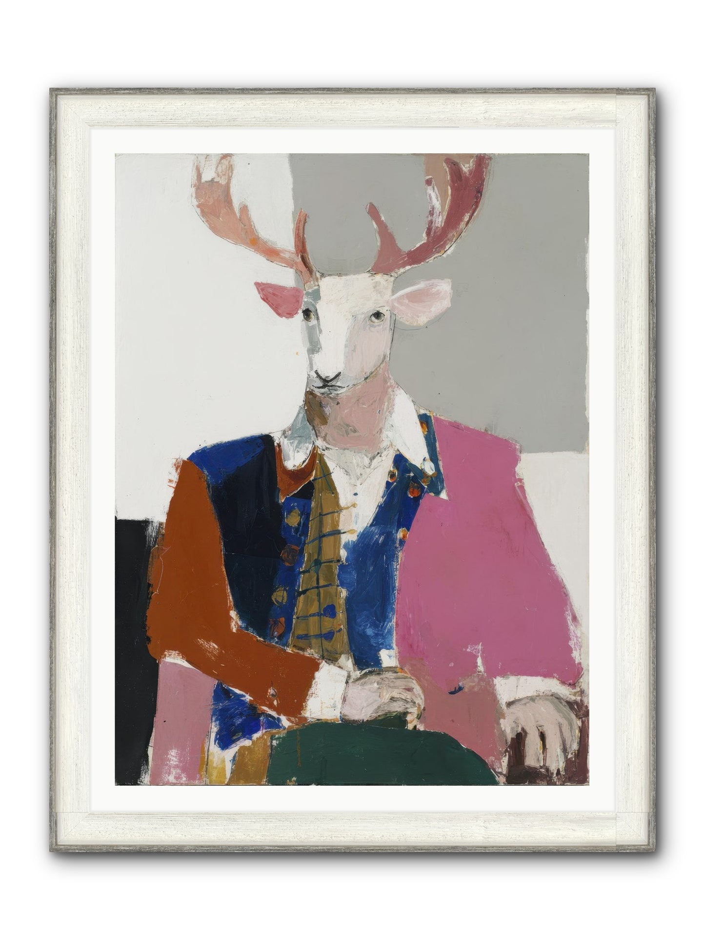 Gentleman Of The Woodland Court Framed Print - Driftwood White 36x48