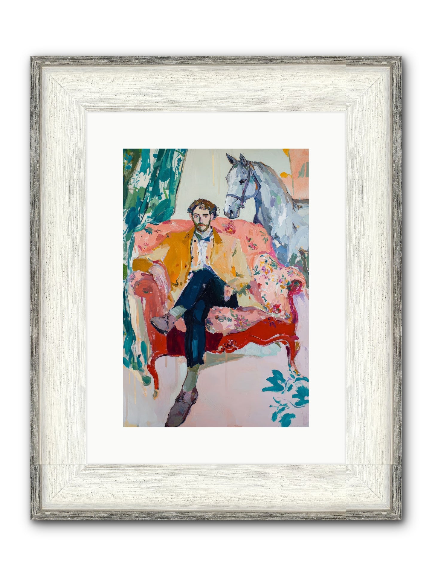 Gentleman Rider Framed Print - Driftwood White 10x15