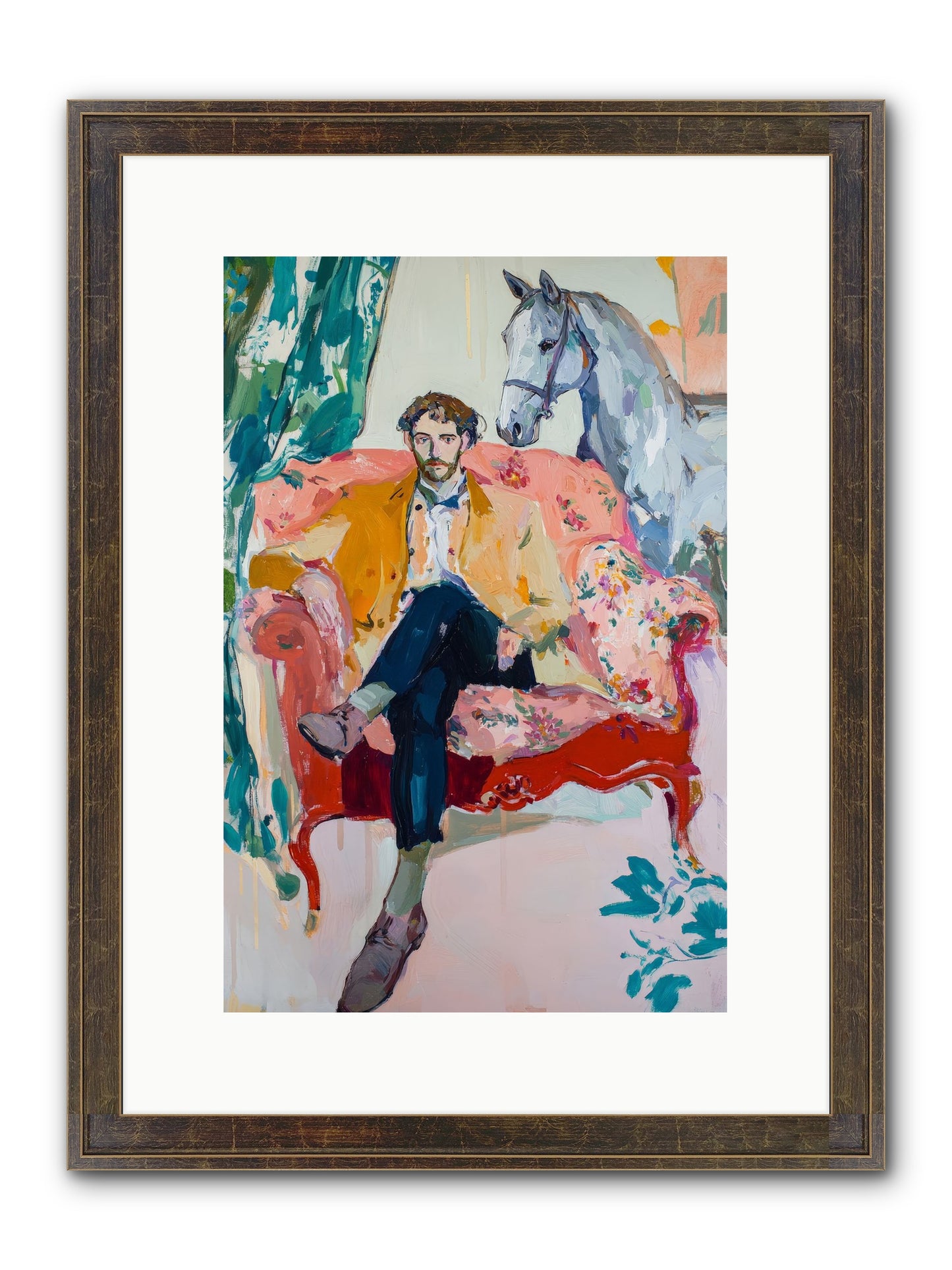 Gentleman Rider Framed Print - Slimwoods Black/Gold 10x15