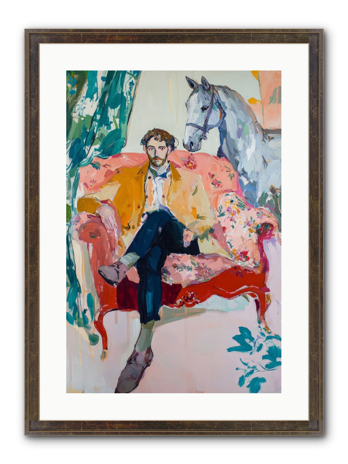 Gentleman Rider Framed Print - Slimwoods Black/Gold 16x24