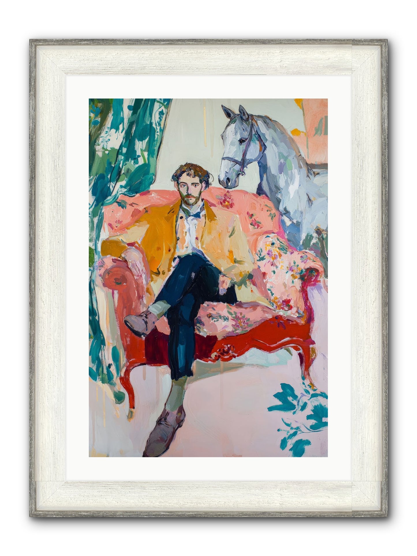 Gentleman Rider Framed Print - Driftwood White 20x30