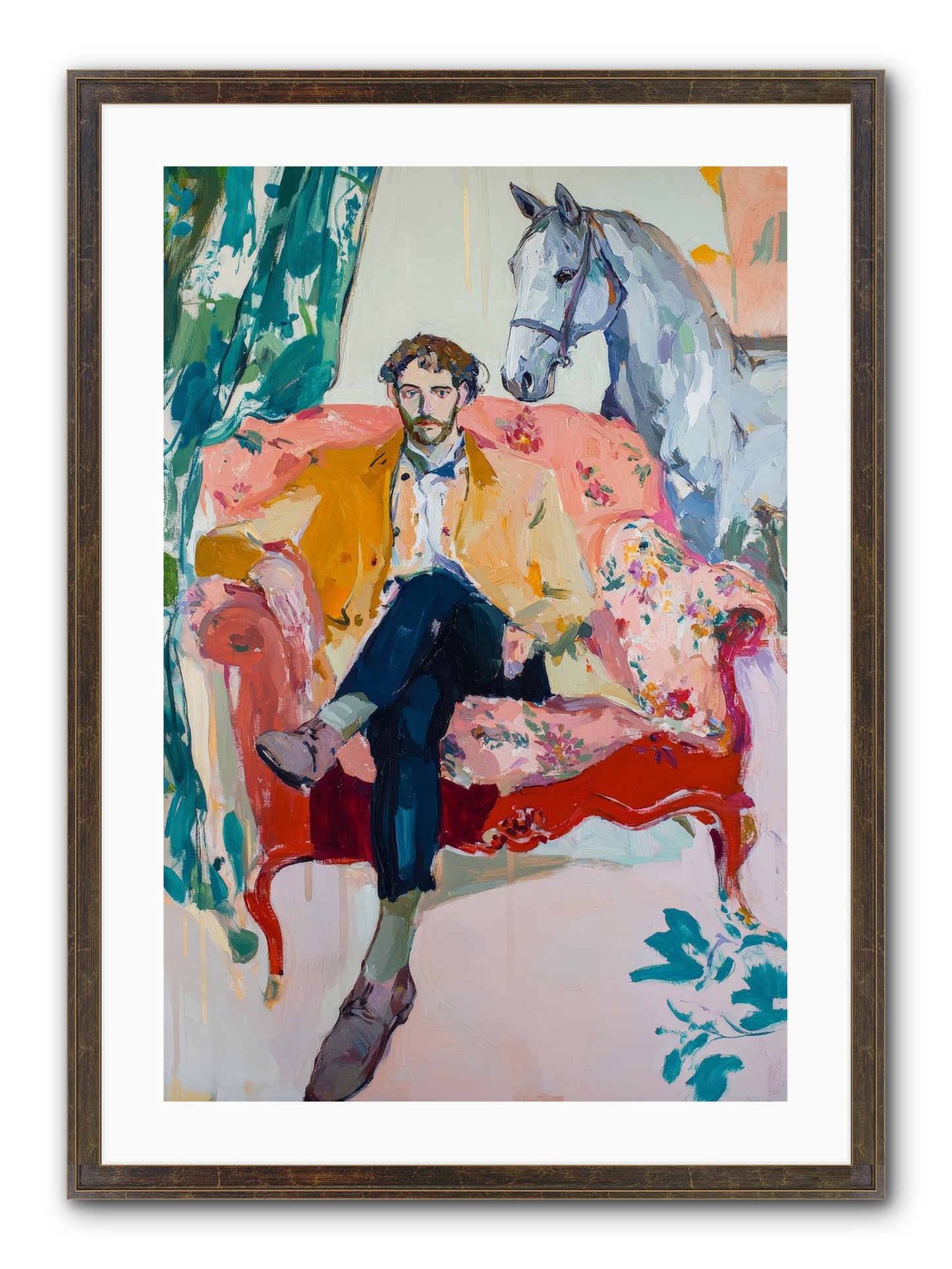 Gentleman Rider Framed Print - Slimwoods Black/Gold 20x30