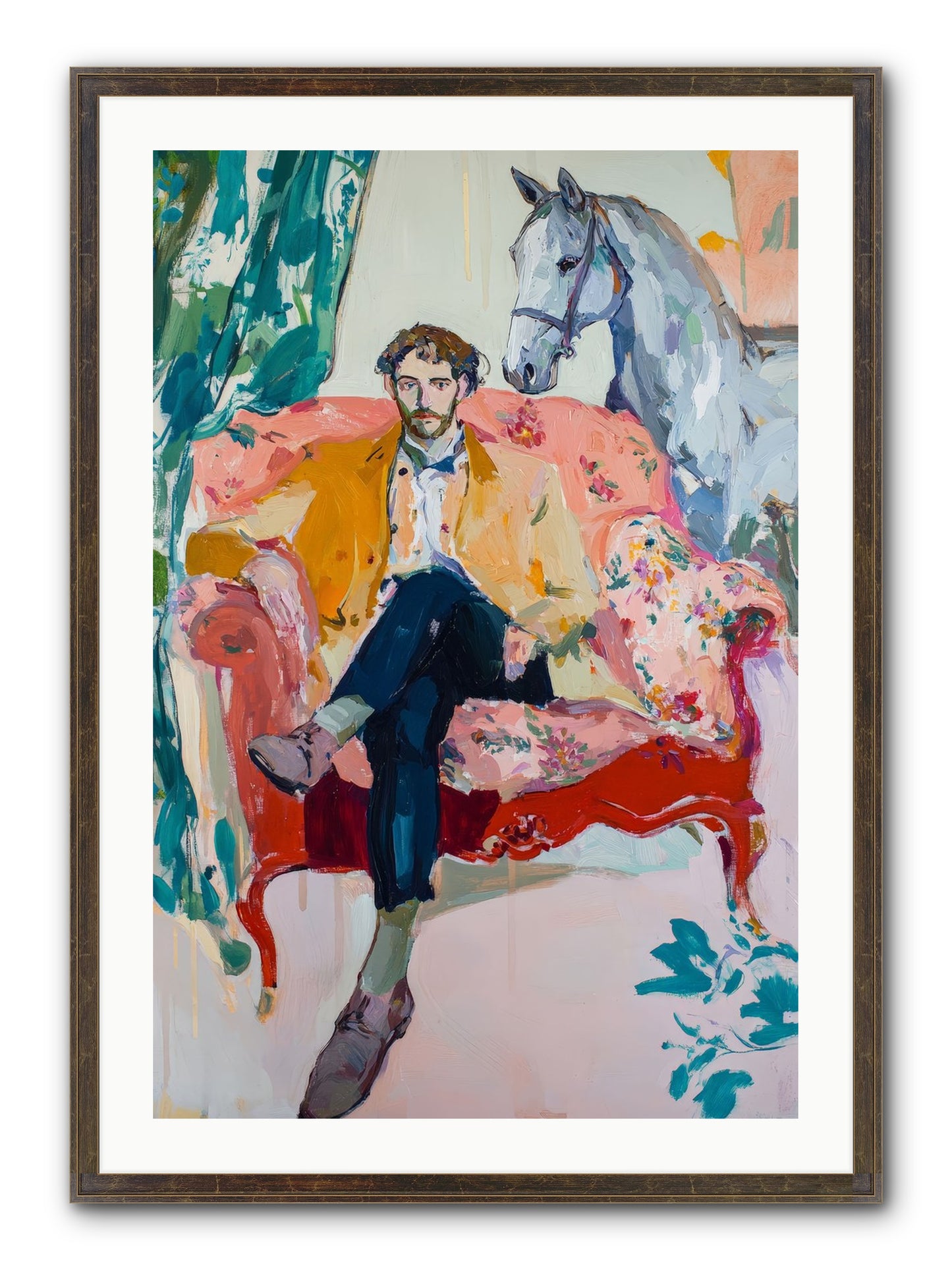 Gentleman Rider Framed Print - Slimwoods Black/Gold 24x36