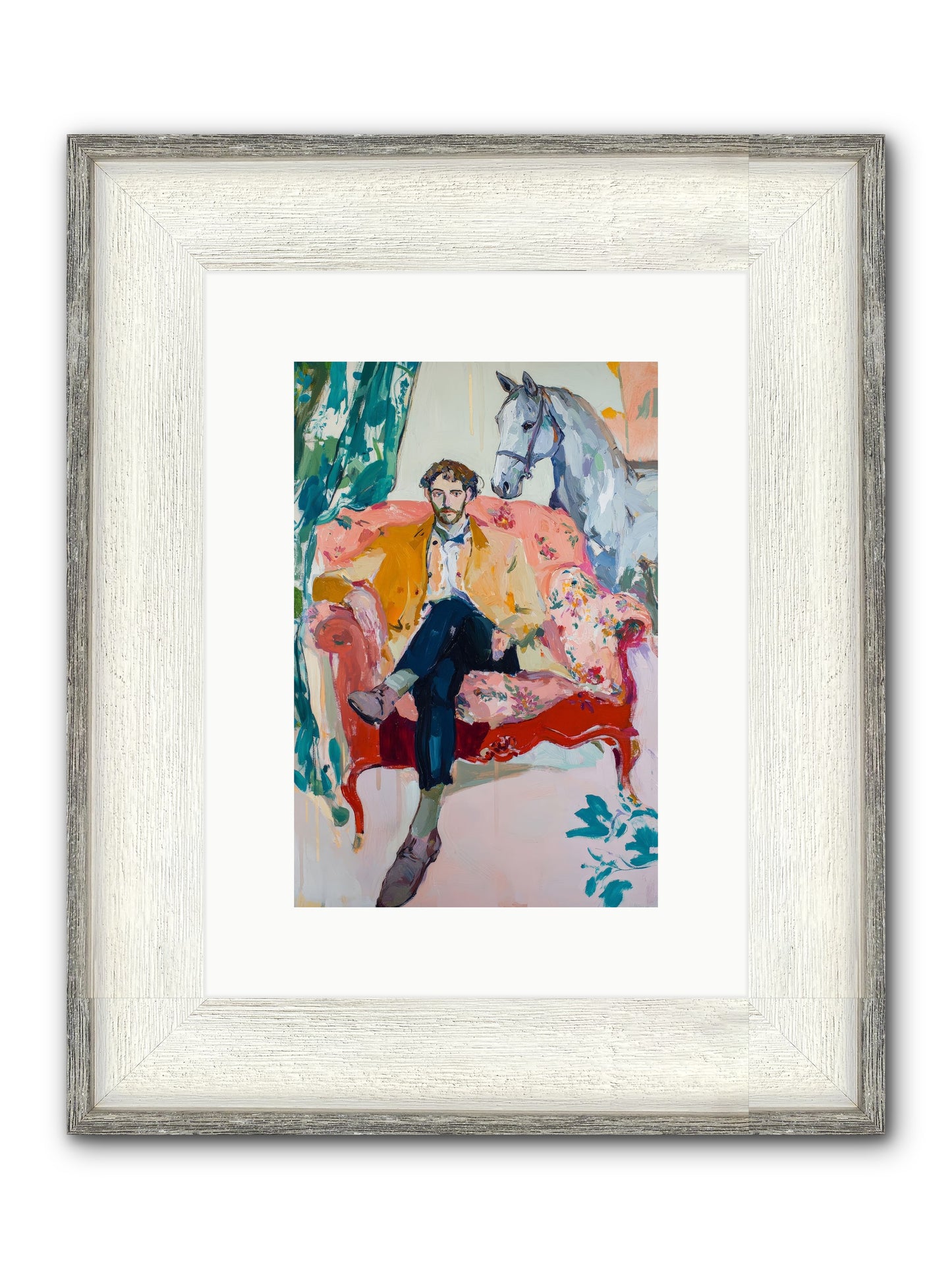 Gentleman Rider Framed Print - Driftwood White 8x12
