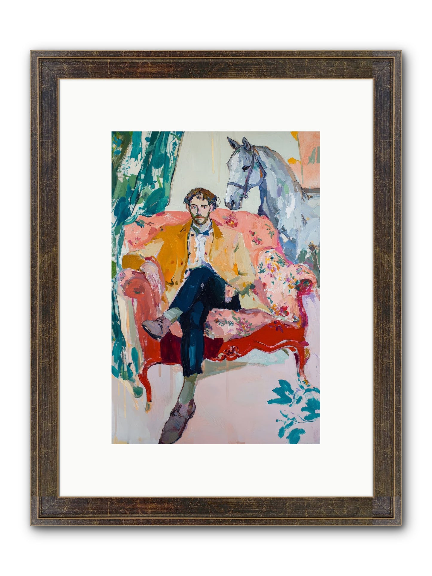 Gentleman Rider Framed Print - Slimwoods Black/Gold 8x12