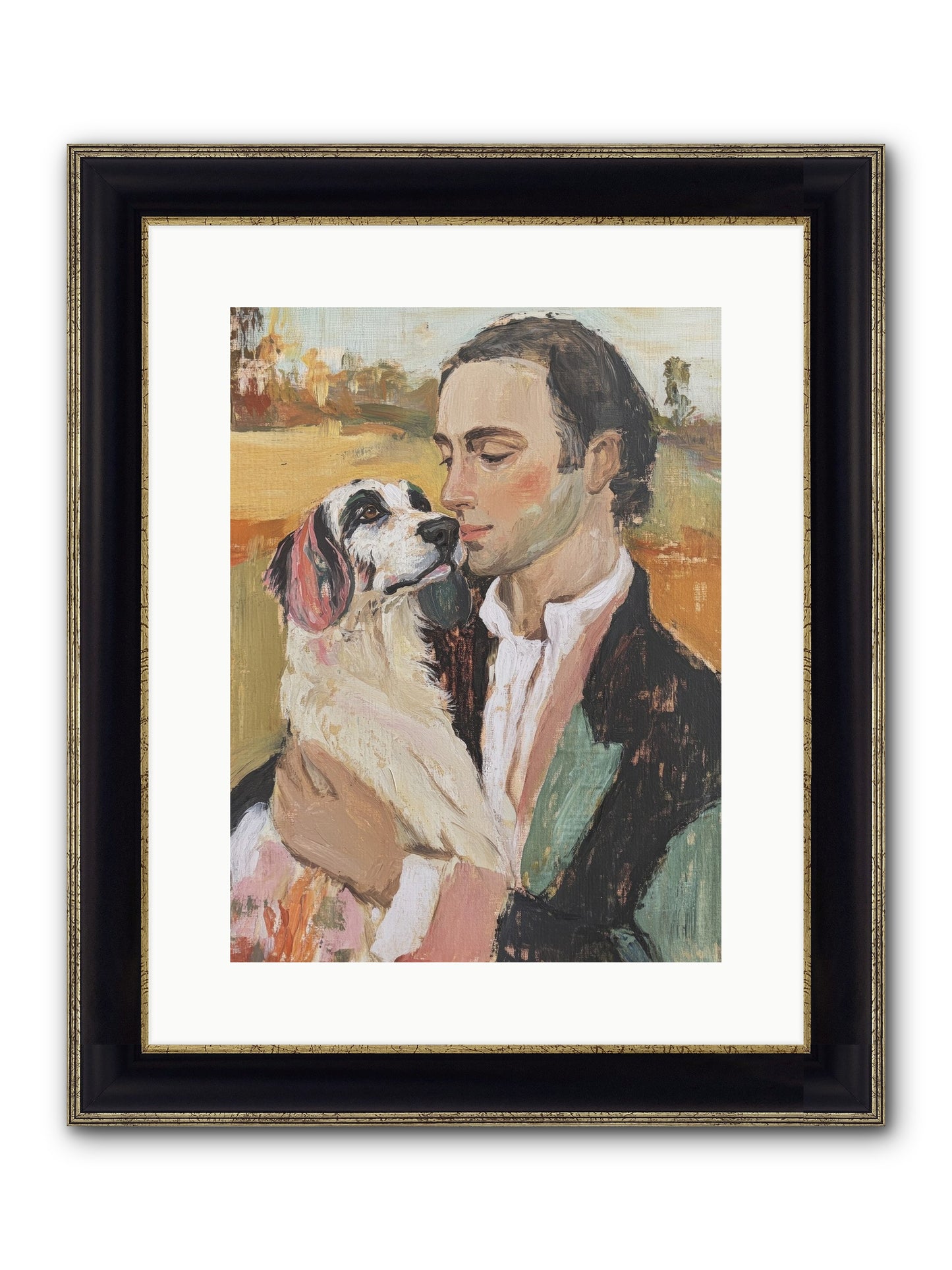 Gentleman's Grace Framed Print - Black & Gold 12x16