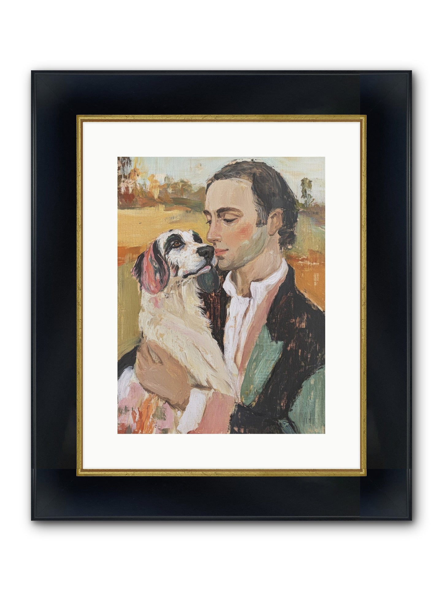 Gentleman's Grace Framed Print - Wide Black w/Gold 12x16