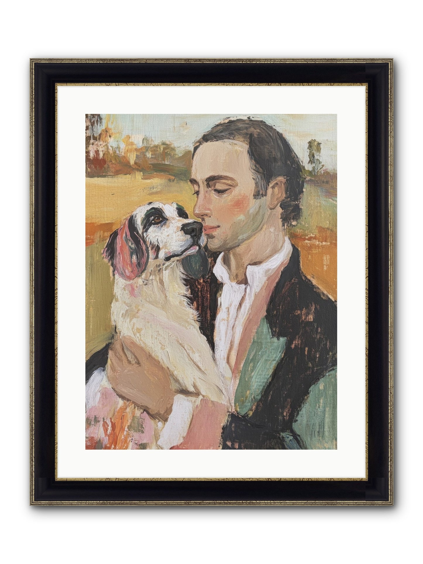 Gentleman's Grace Framed Print - Black & Gold 18x24