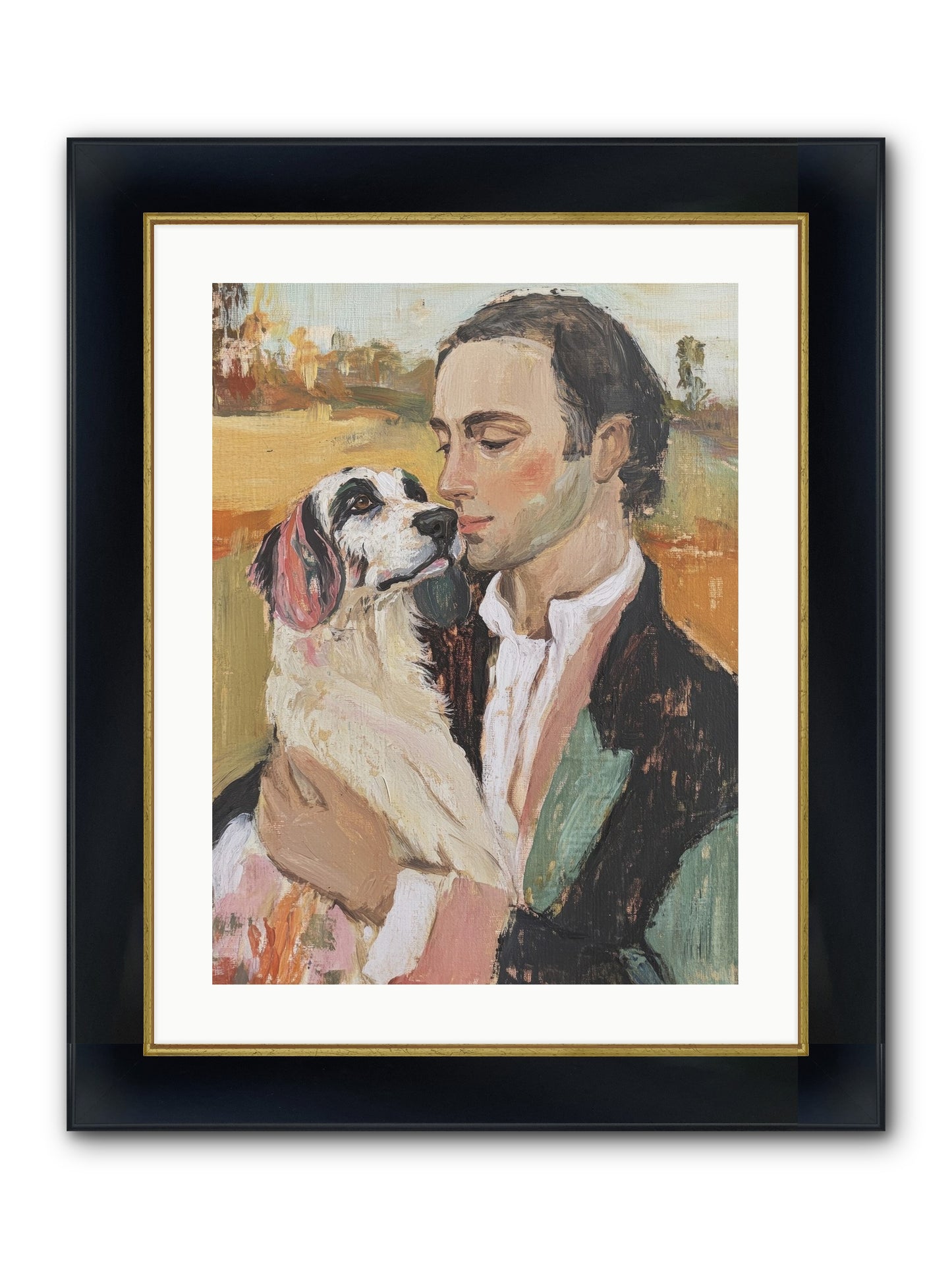 Gentleman's Grace Framed Print - Wide Black w/Gold 18x24