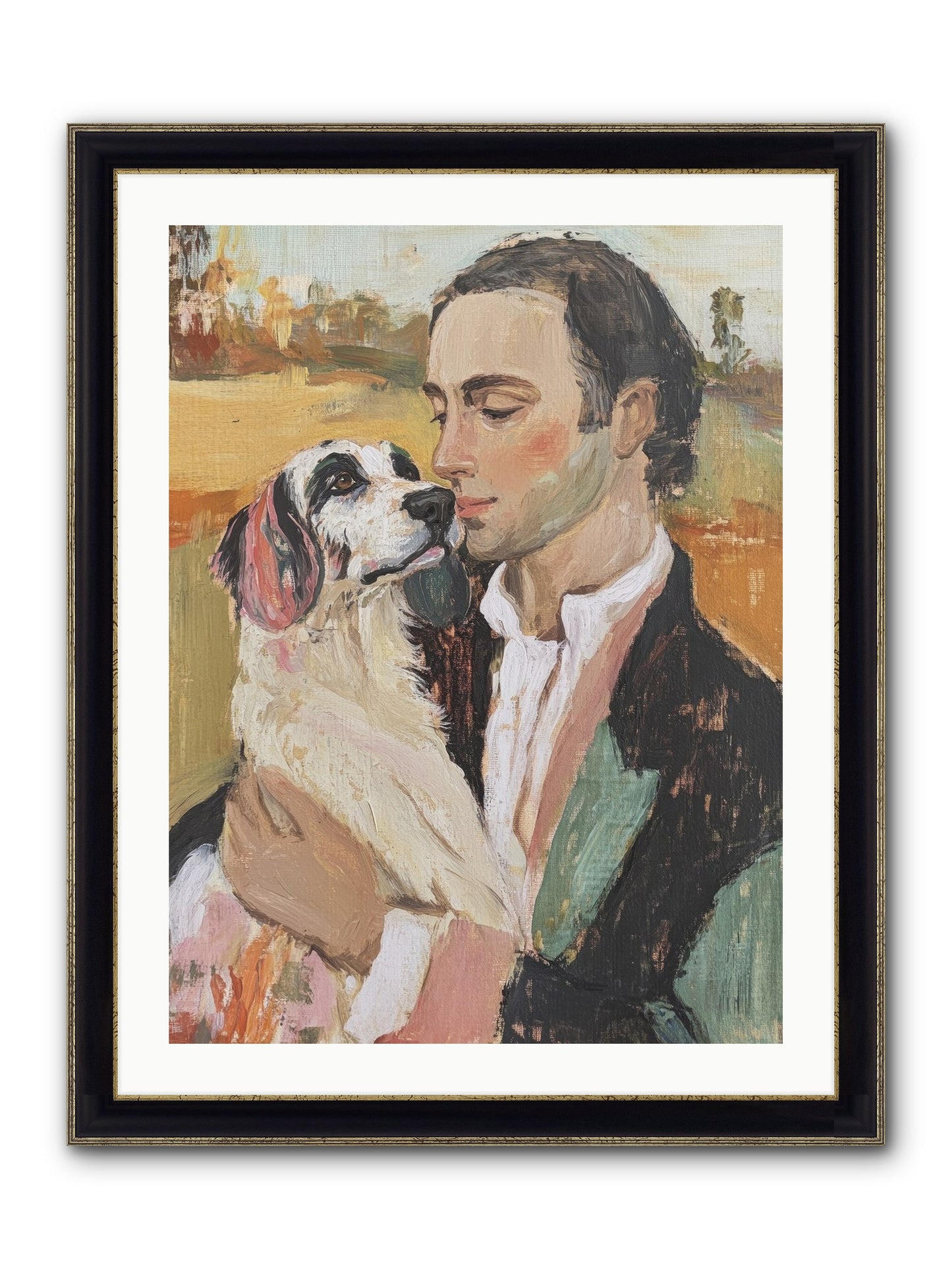 Gentleman's Grace Framed Print - Black & Gold 24x32