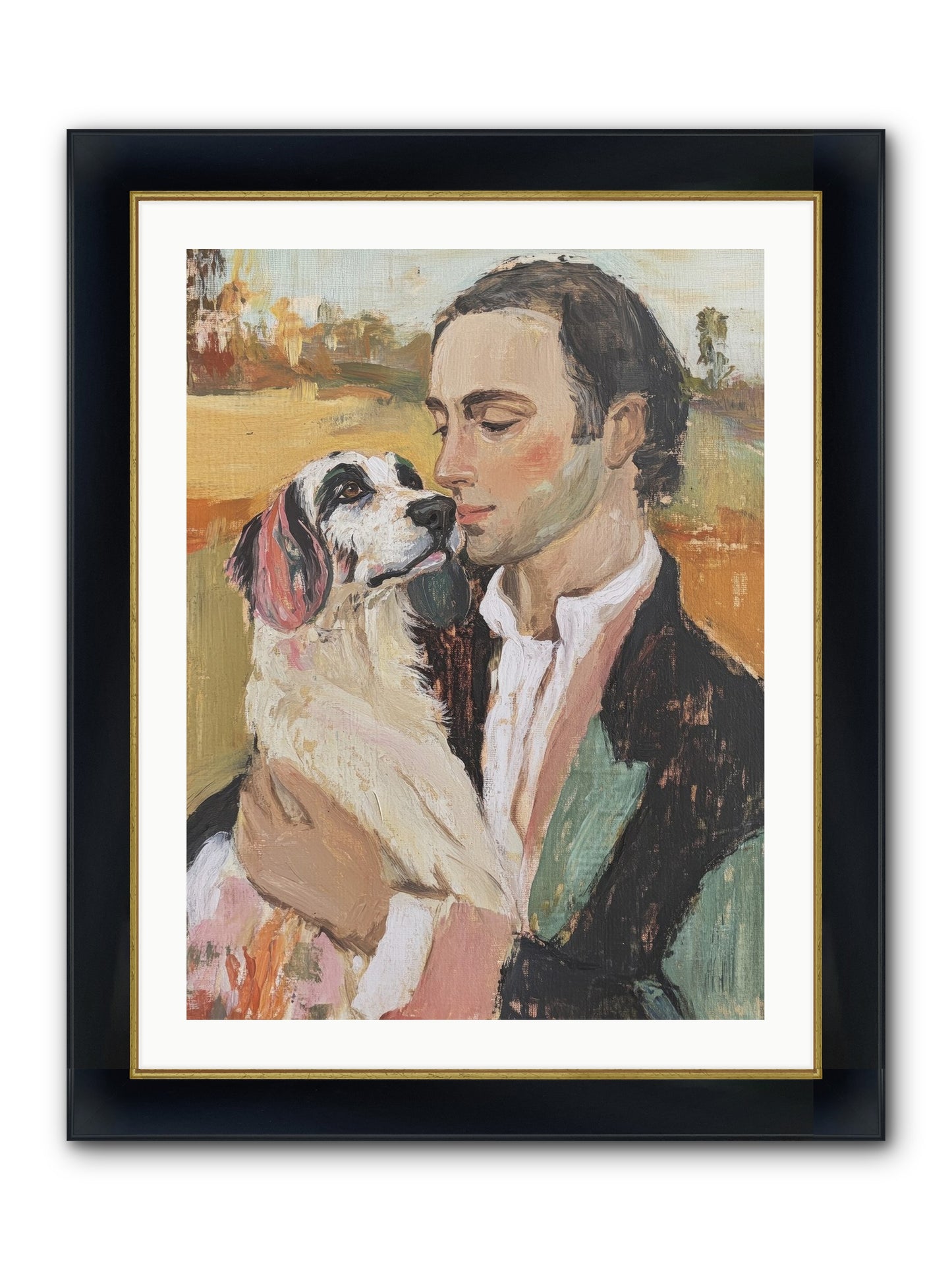 Gentleman's Grace Framed Print - Wide Black w/Gold 24x32