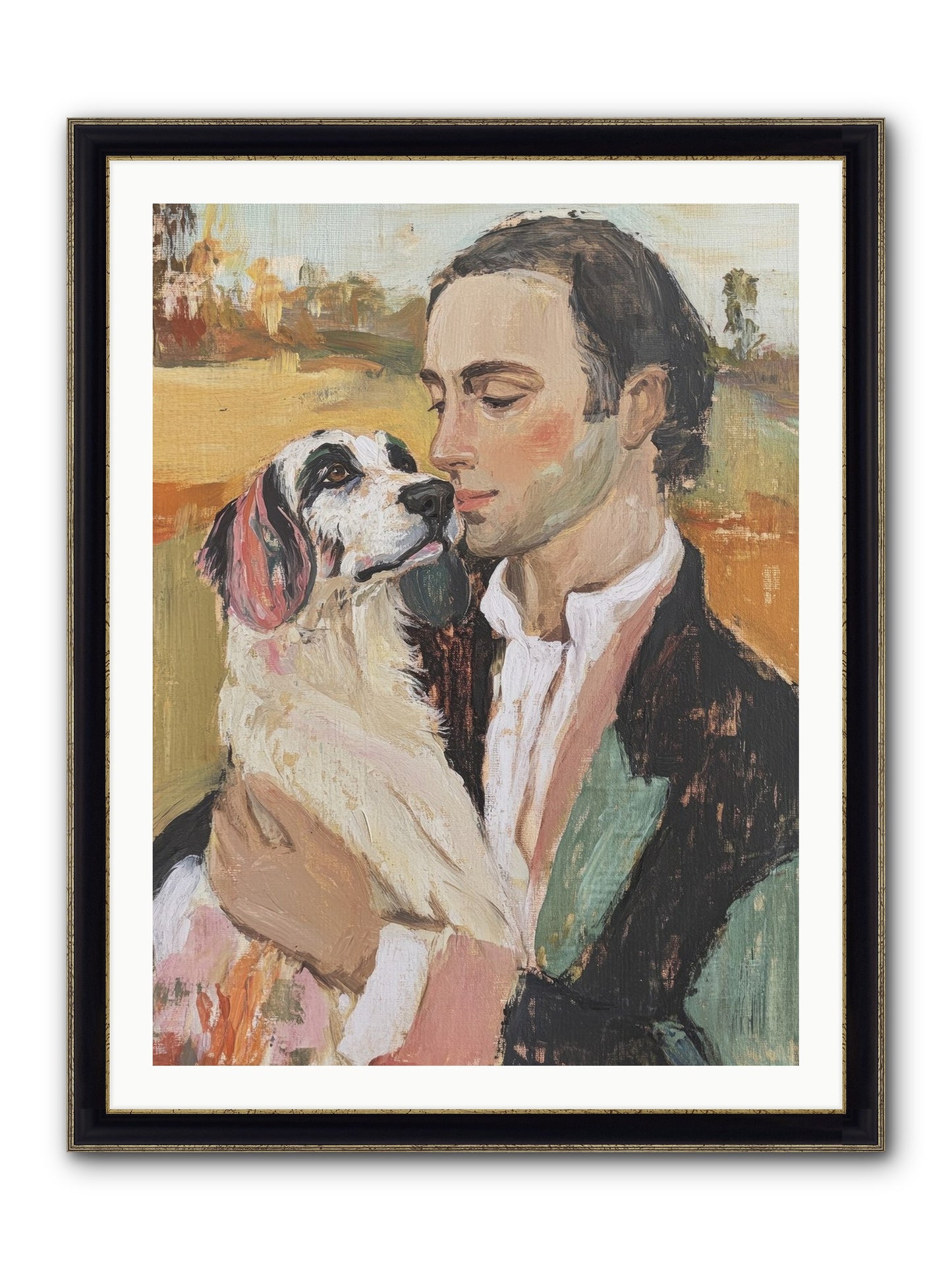 Gentleman's Grace Framed Print - Black & Gold 30x40