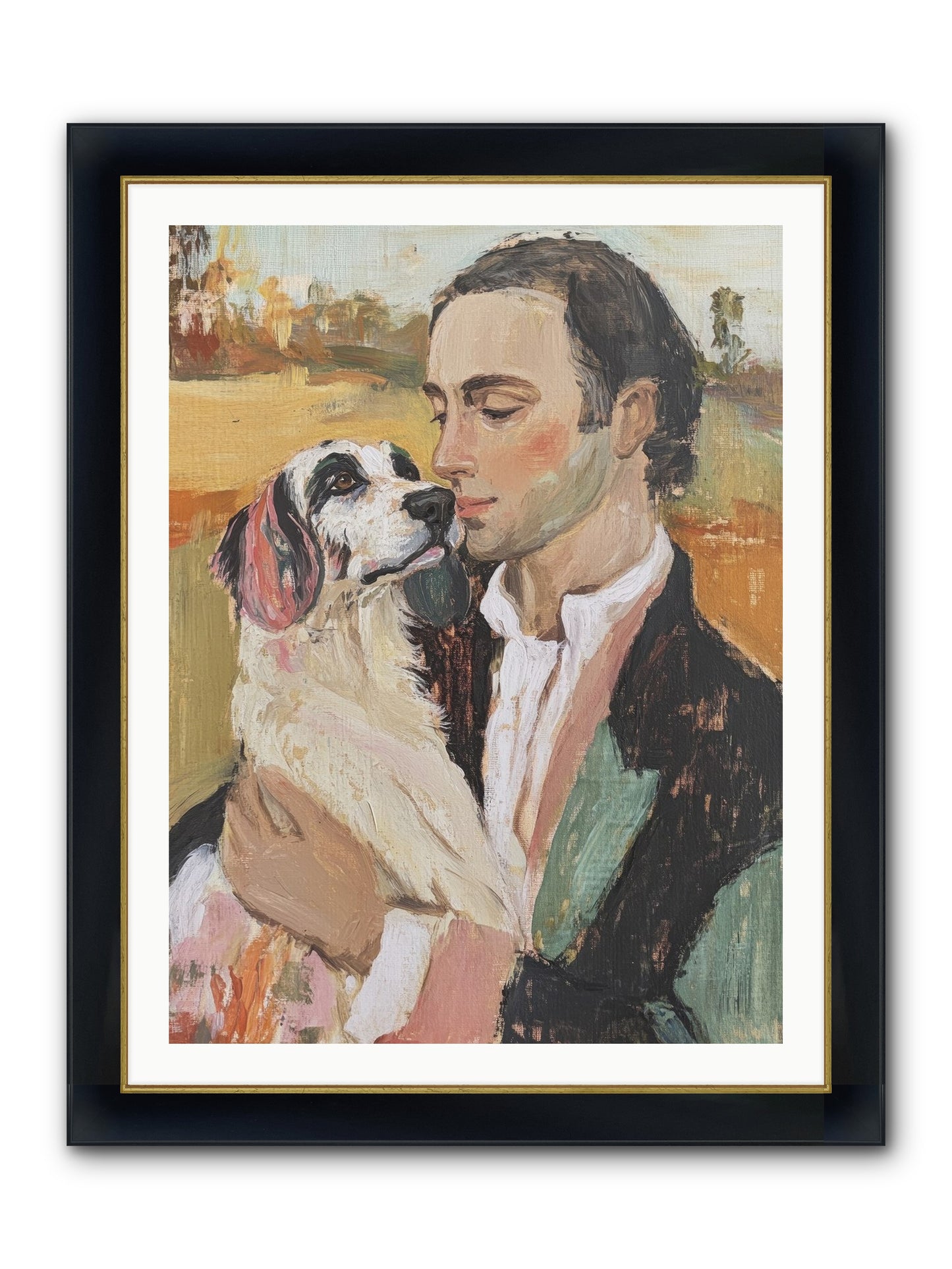 Gentleman's Grace Framed Print - Wide Black w/Gold 30x40