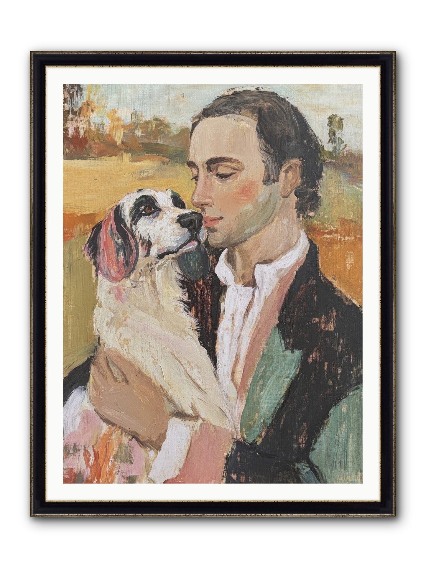 Gentleman's Grace Framed Print - Black & Gold 36x48