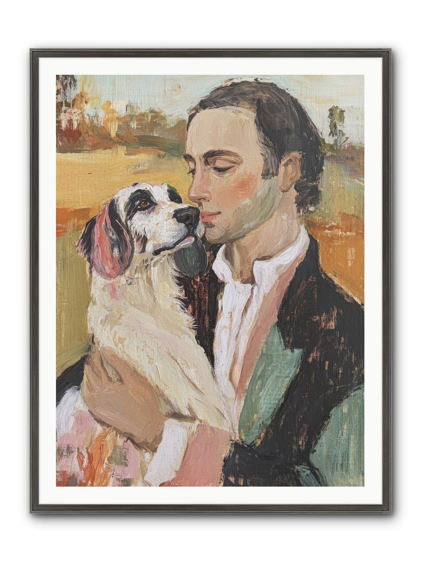 Gentleman's Grace Framed Print - Slimwoods Black/Silver 36x48