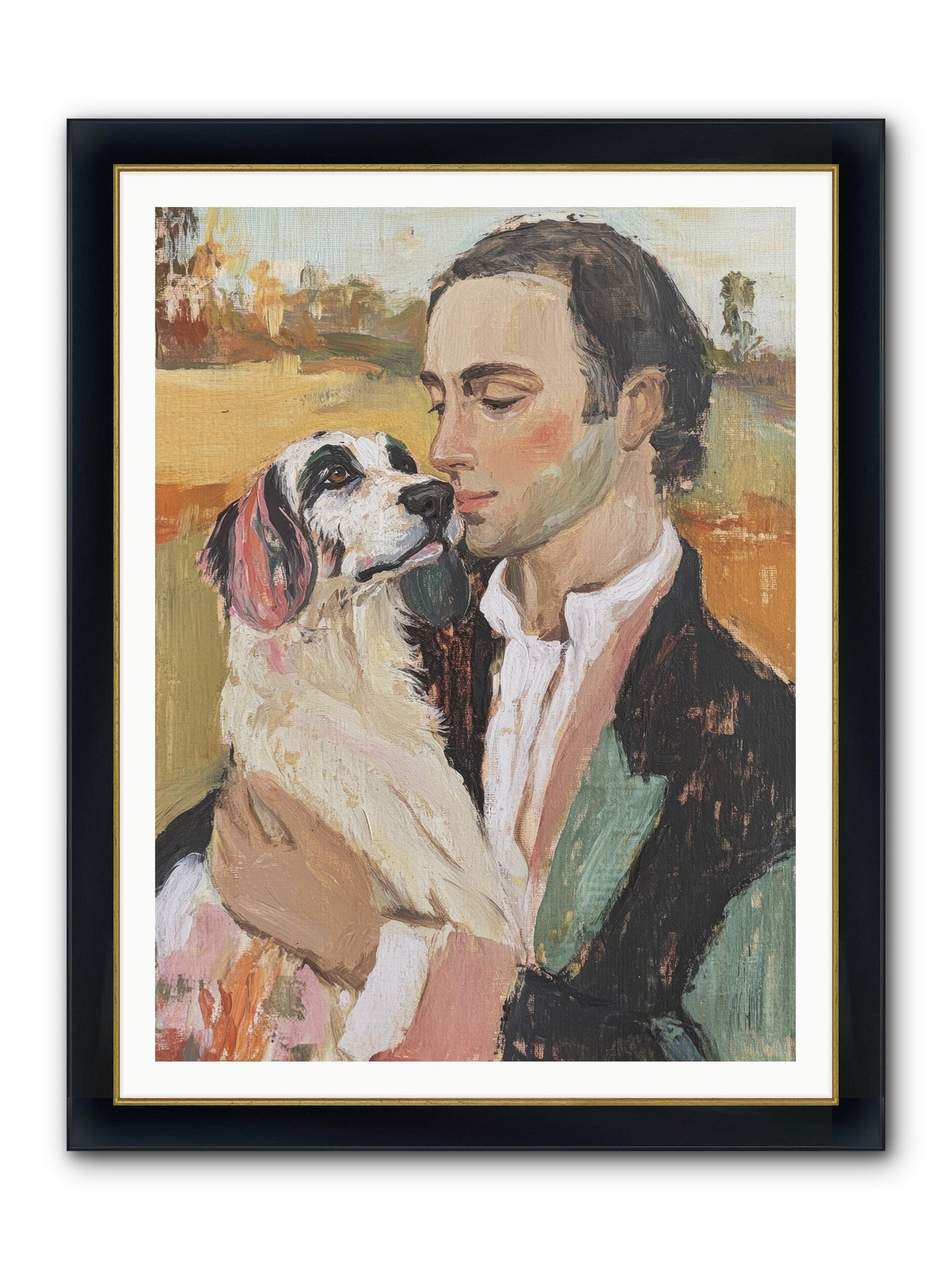 Gentleman's Grace Framed Print - Wide Black w/Gold 36x48