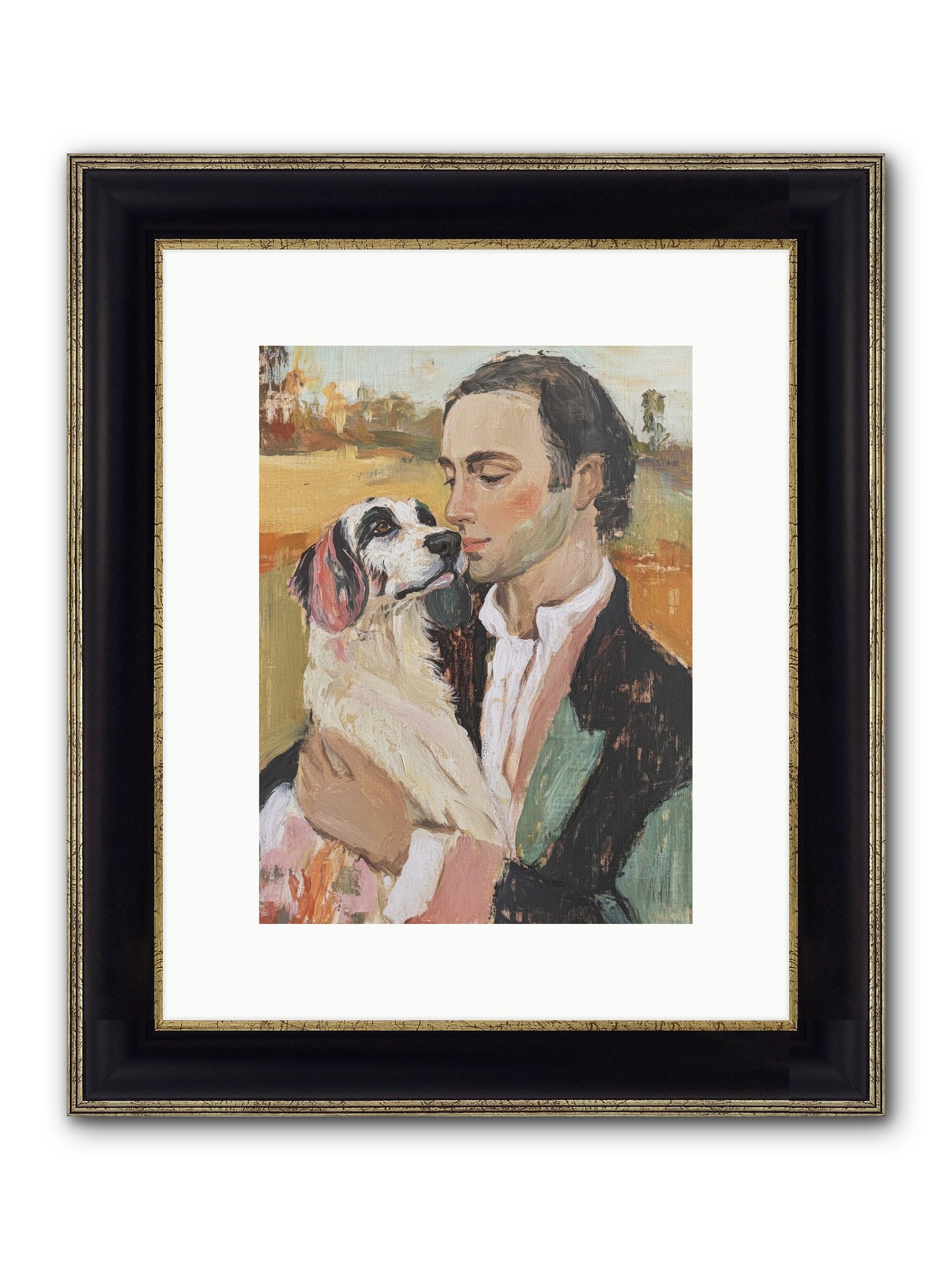 Gentleman's Grace Framed Print - Black & Gold 9x12