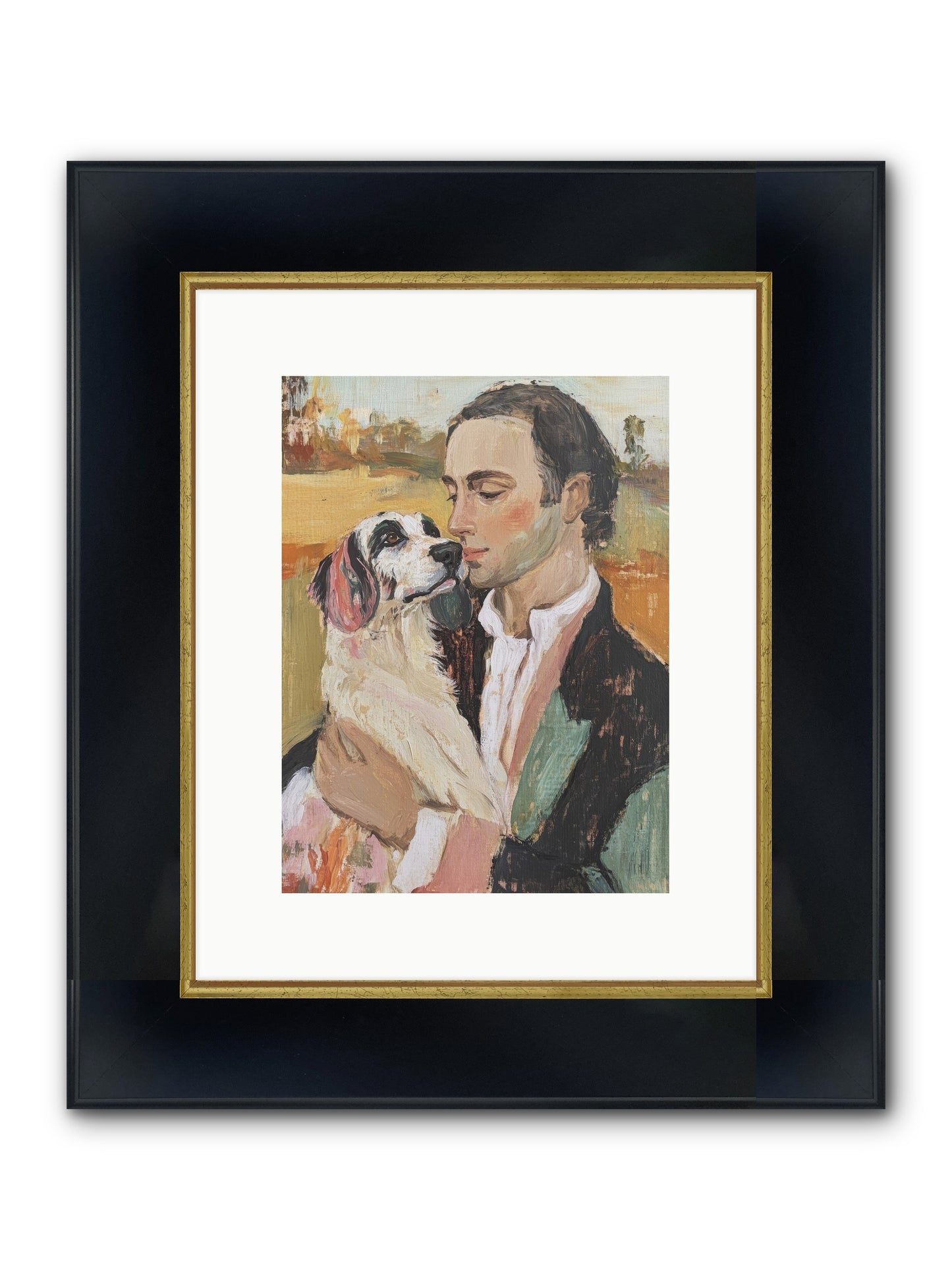 Gentleman's Grace Framed Print - Wide Black w/Gold 9x12